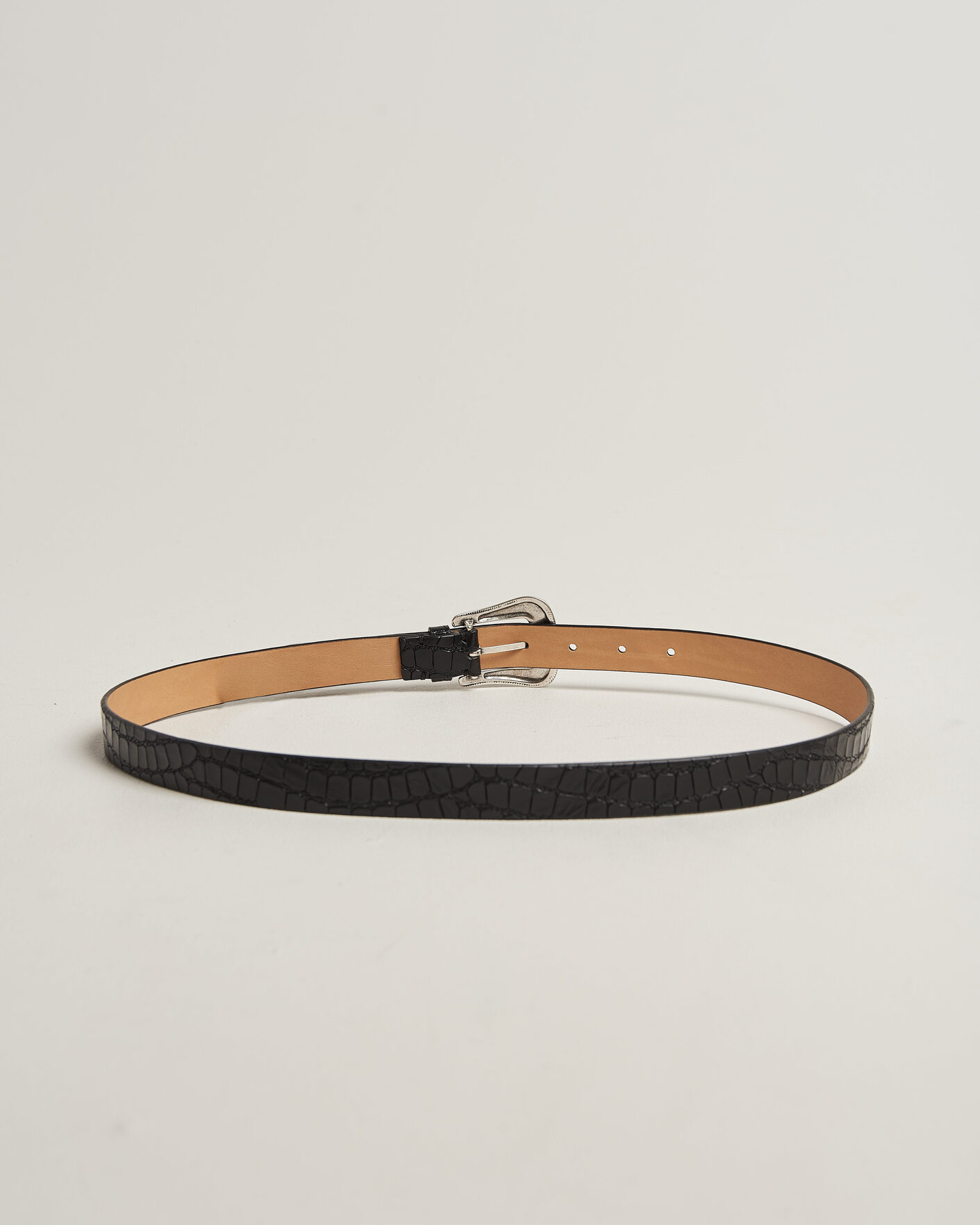 Uomini | Cinture | Tiger of Sweden | Ecus Structured Leather Western Belt Black