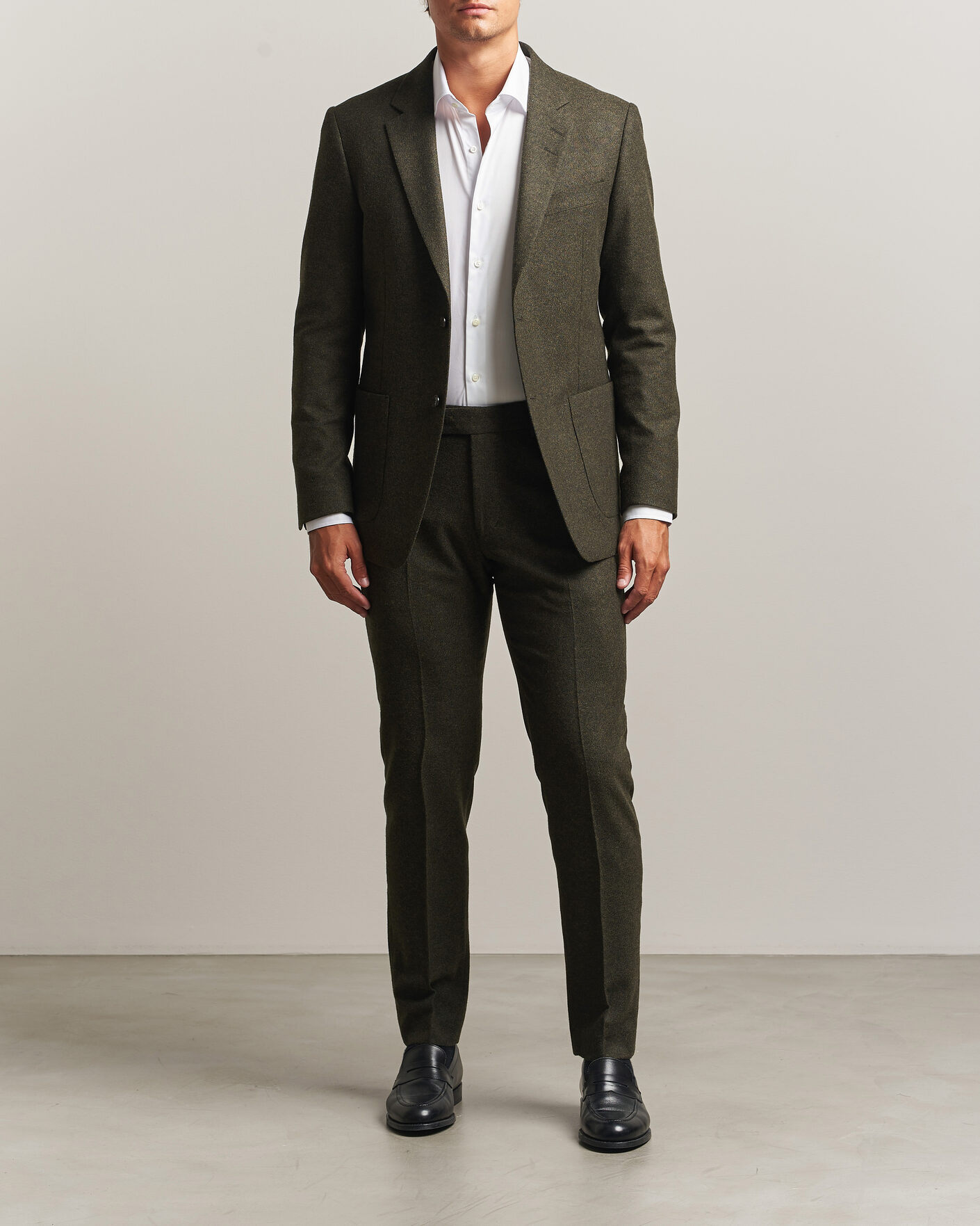 Uomini | Pantaloni | Tiger of Sweden | Tenuta Wool Flannel Suit Trousers Muted Canopy