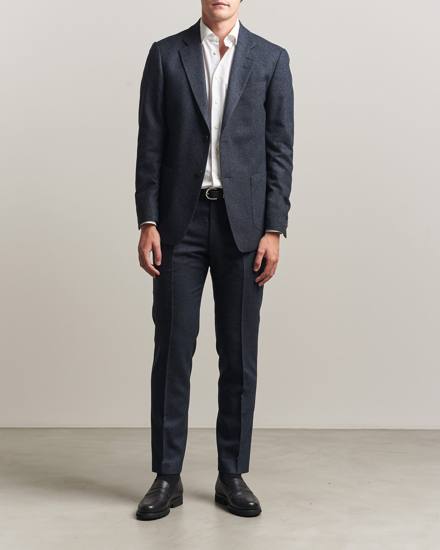 Uomini | Pantaloni | Tiger of Sweden | Tenuta Wool Flannel Suit Trousers Midnight Blue