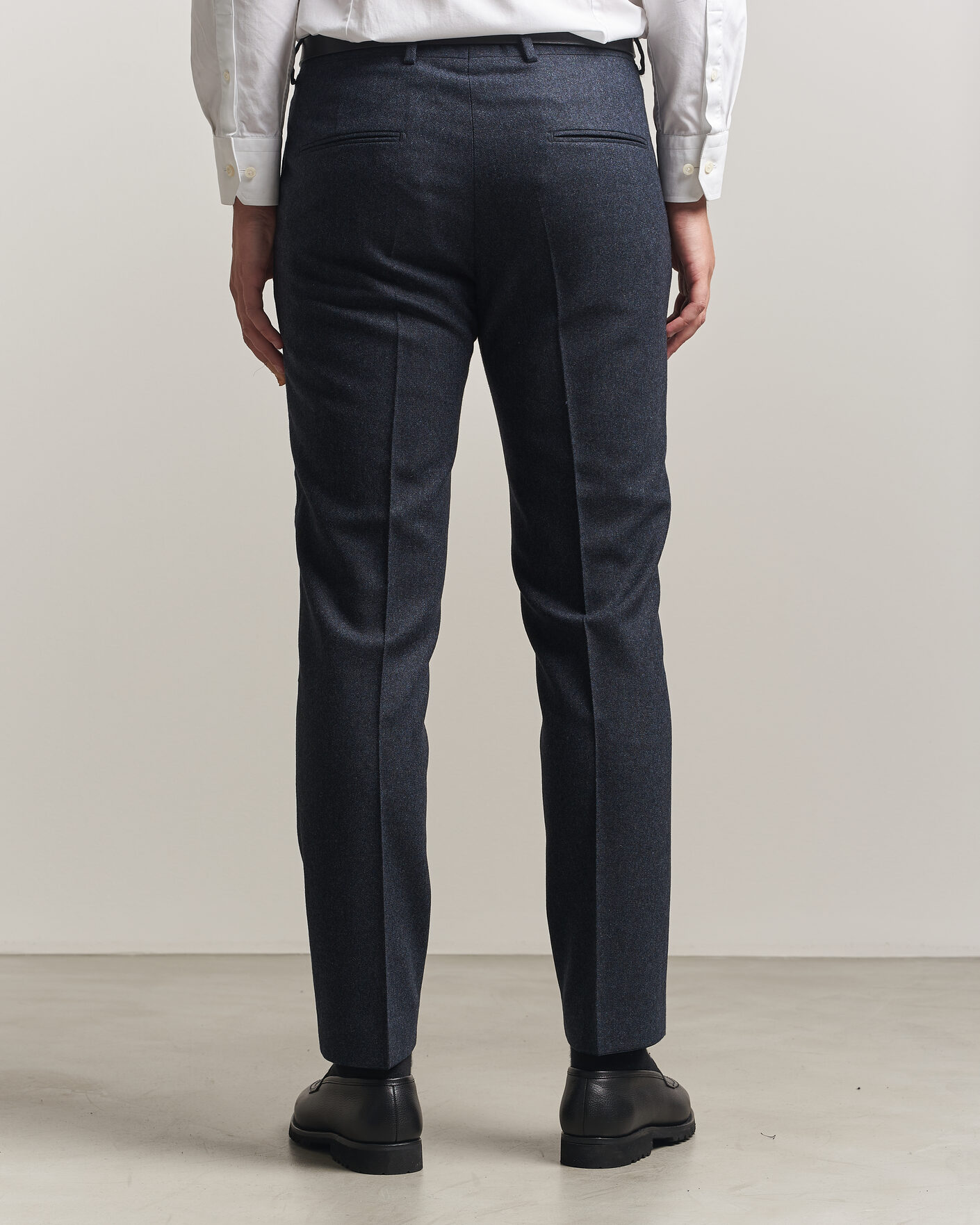 Uomini | Pantaloni | Tiger of Sweden | Tenuta Wool Flannel Suit Trousers Midnight Blue
