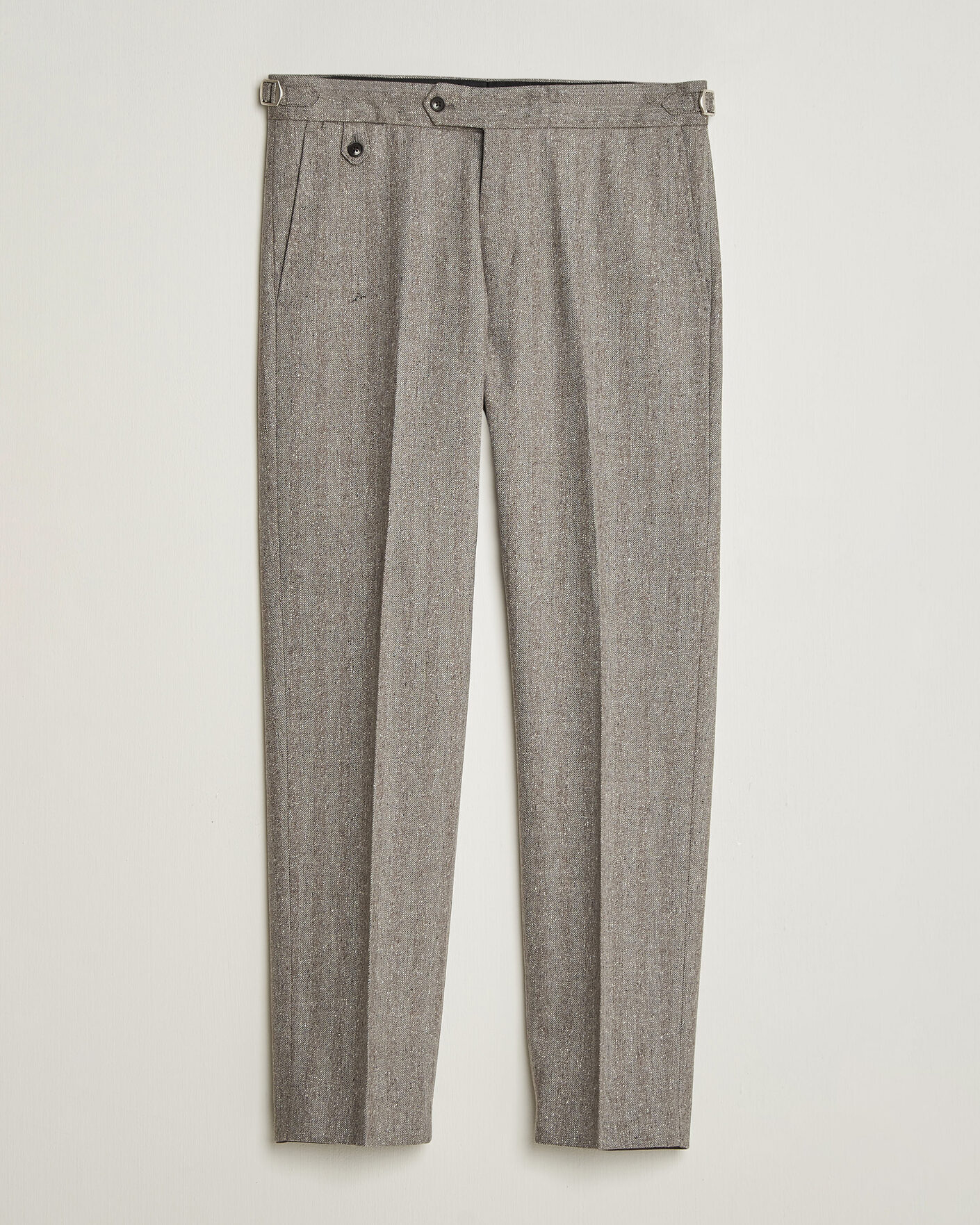 Uomini | Pantaloni | Tiger of Sweden | Tense Wool Donegal Suit Trousers Dark Stone