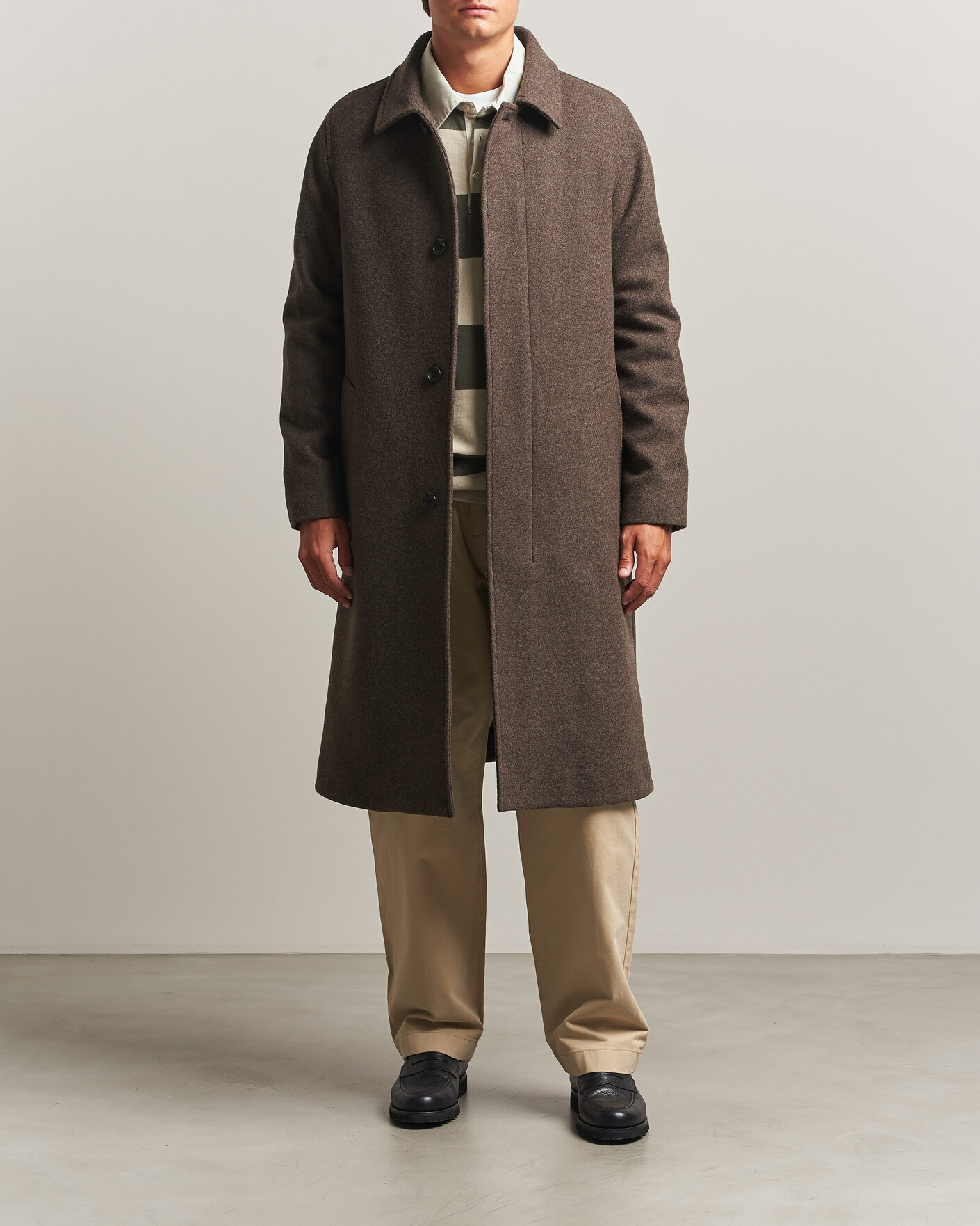 Uomini | Giacche | Tiger of Sweden | Carlton Wool Coat Dusty Brown