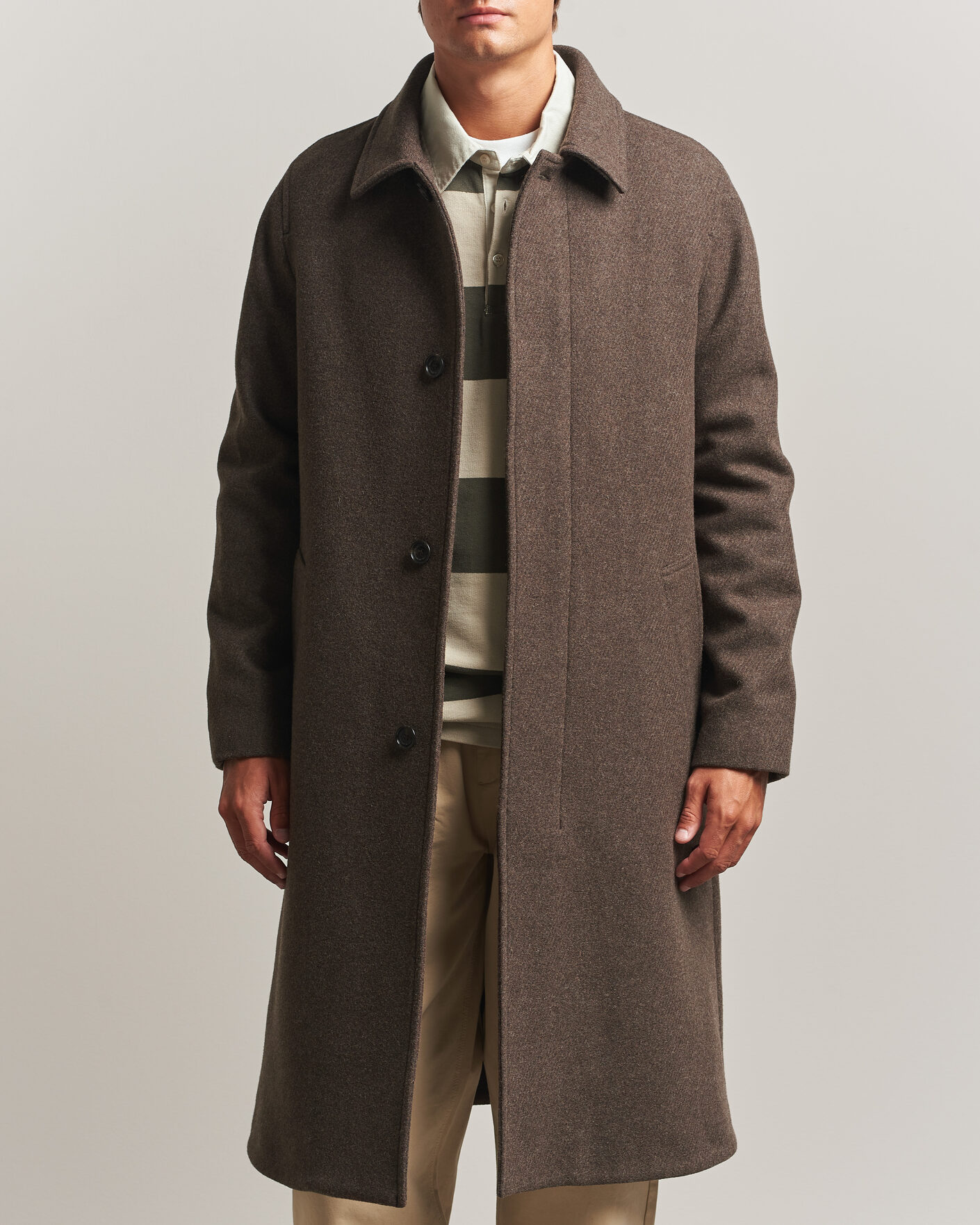 Uomini | Giacche | Tiger of Sweden | Carlton Wool Coat Dusty Brown