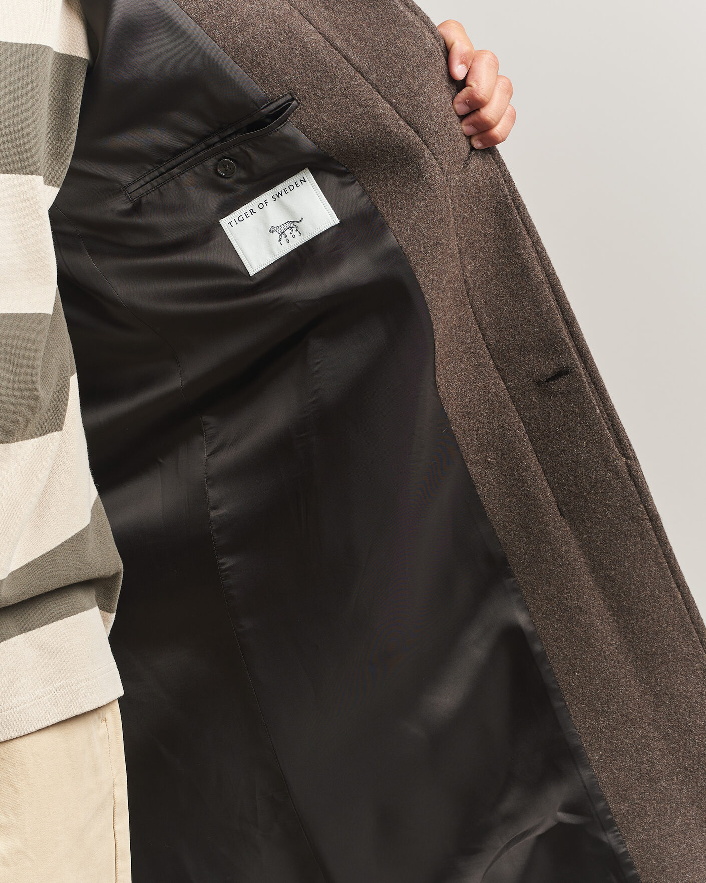 Uomini | Giacche | Tiger of Sweden | Carlton Wool Coat Dusty Brown