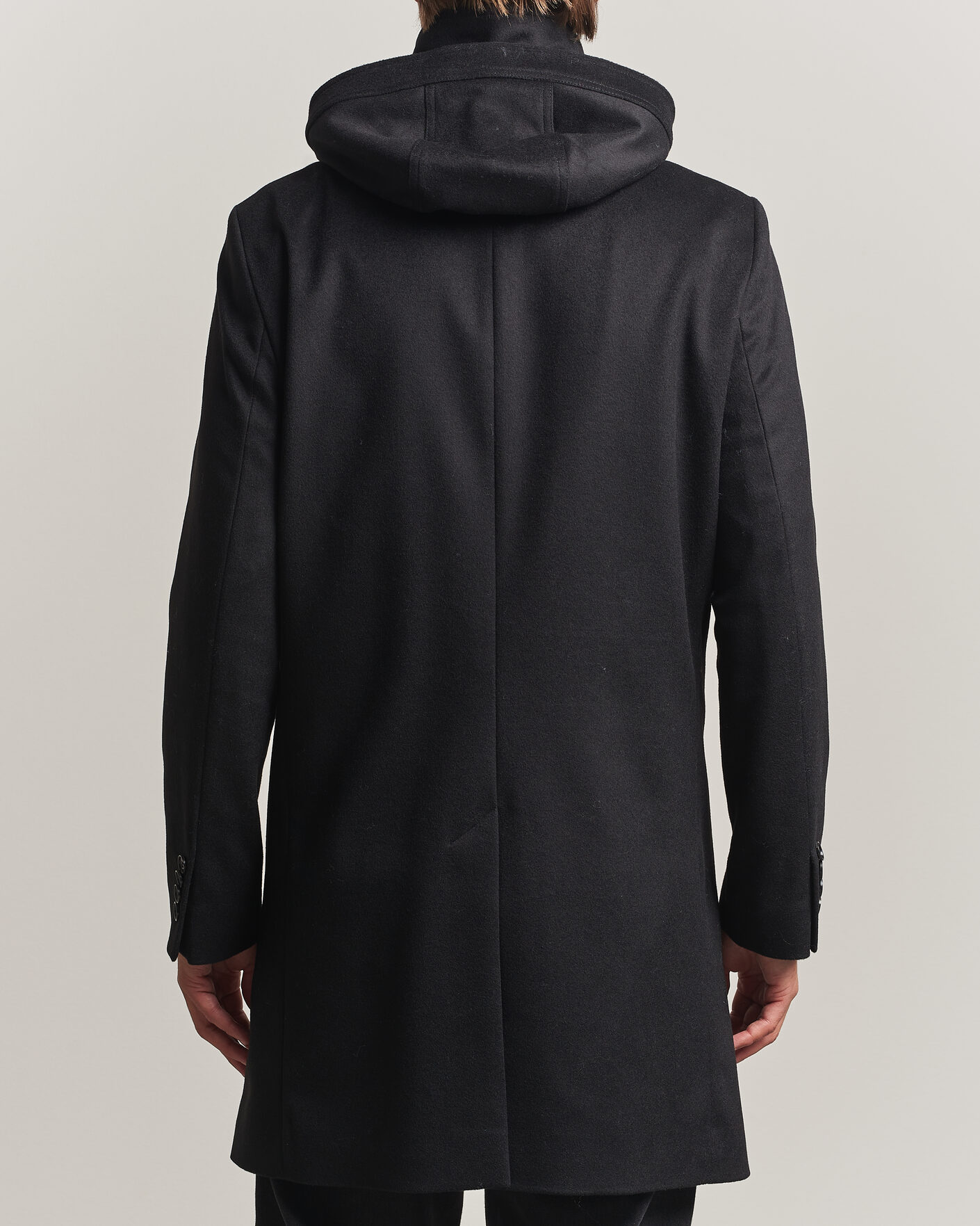 Uomini | Giacche | Tiger of Sweden | Aleric Wool/Cashmere Hooded Coat Black