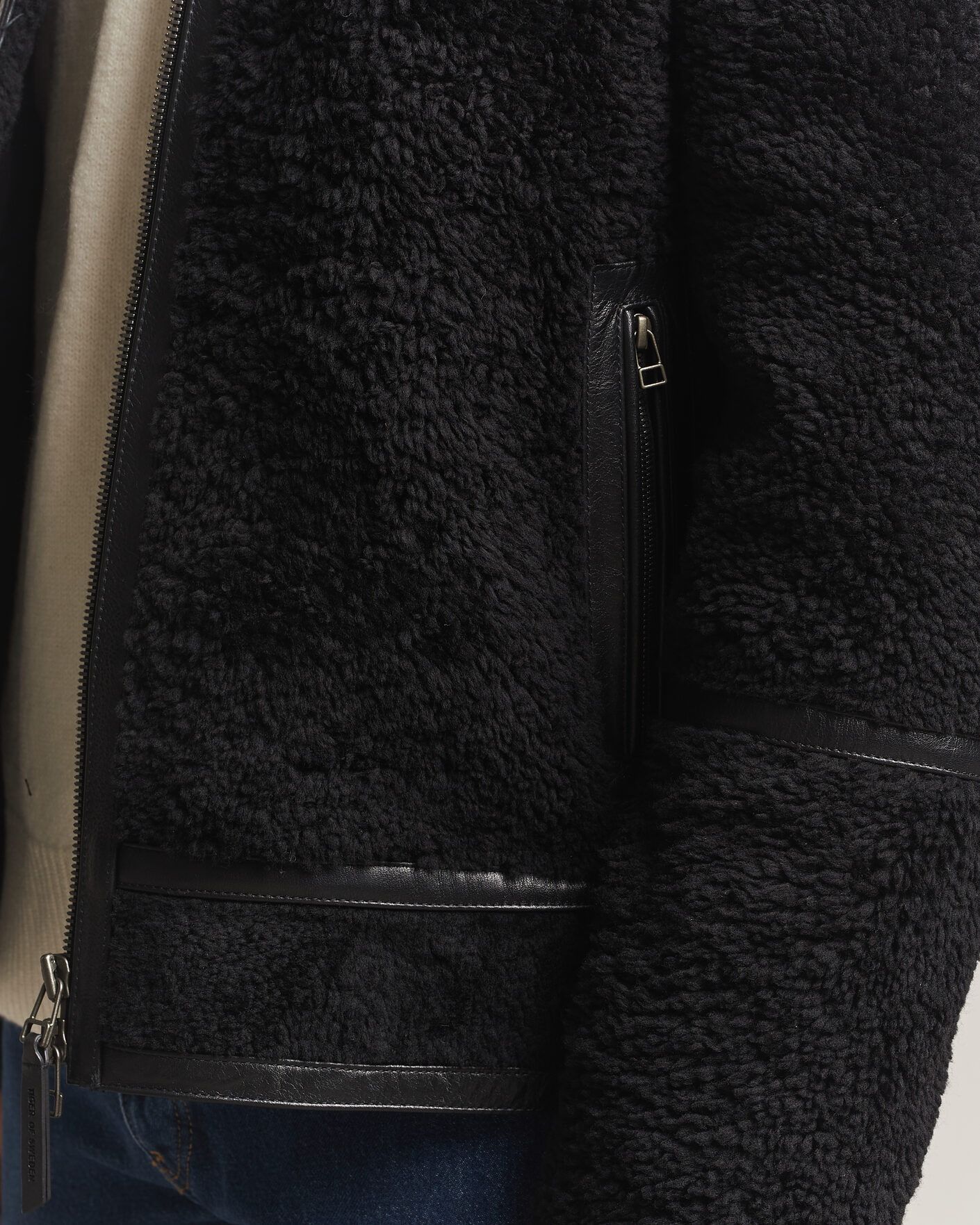 Uomini | Giacche | Tiger of Sweden | Viggo Shearling Jacket Black