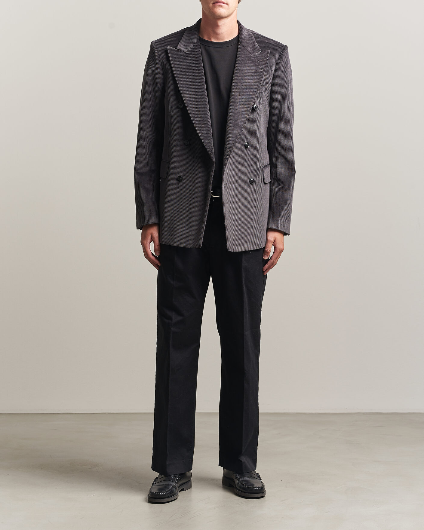 Uomini | Blazers | Tiger of Sweden | 1903 Corduroy Double Breasted Blazer Phantom