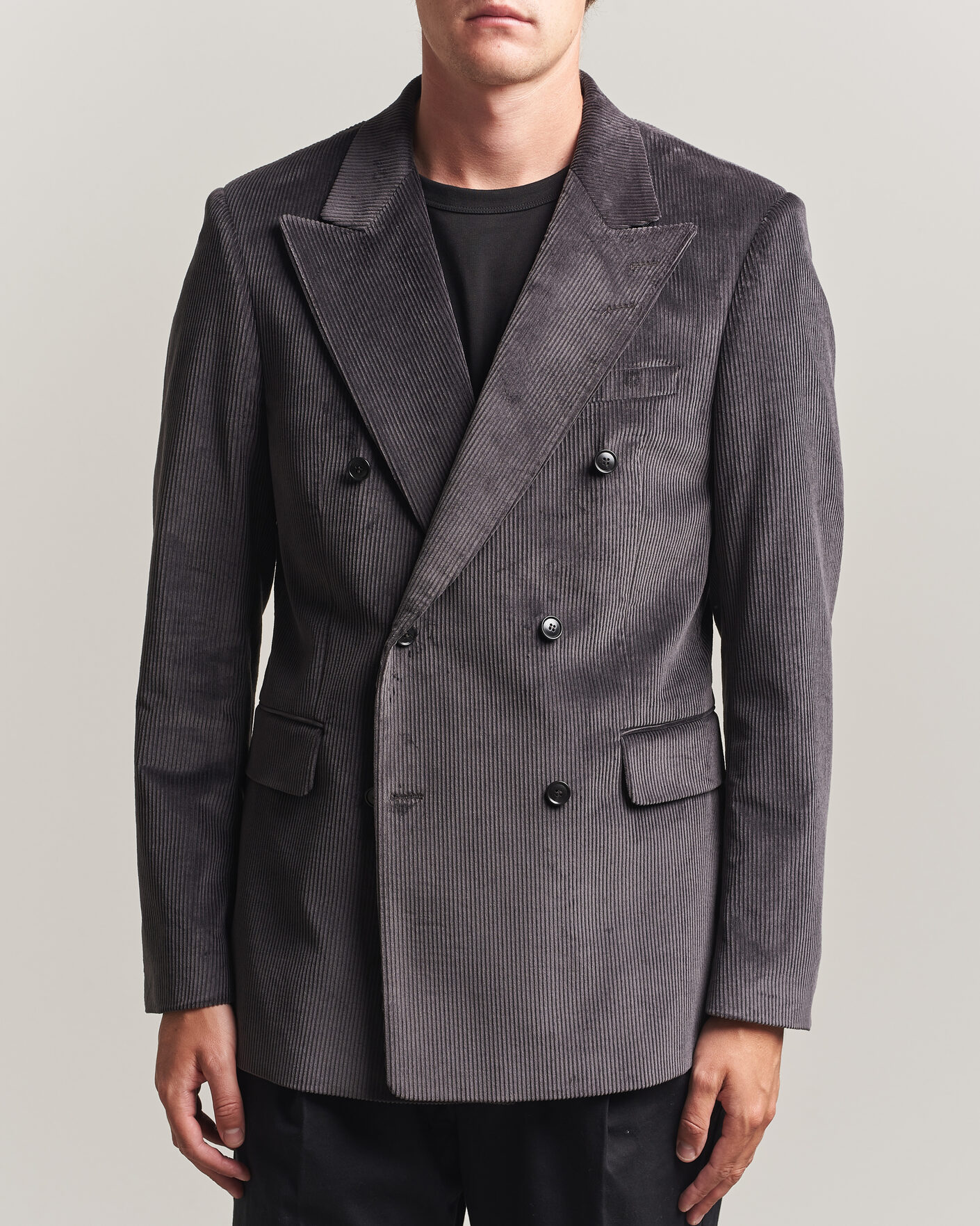 Uomini | Blazers | Tiger of Sweden | 1903 Corduroy Double Breasted Blazer Phantom