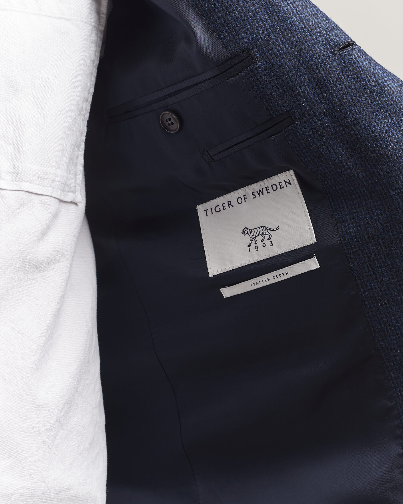 Uomini | Blazers | Tiger of Sweden | Easer Wool Pepita Blazer Sea