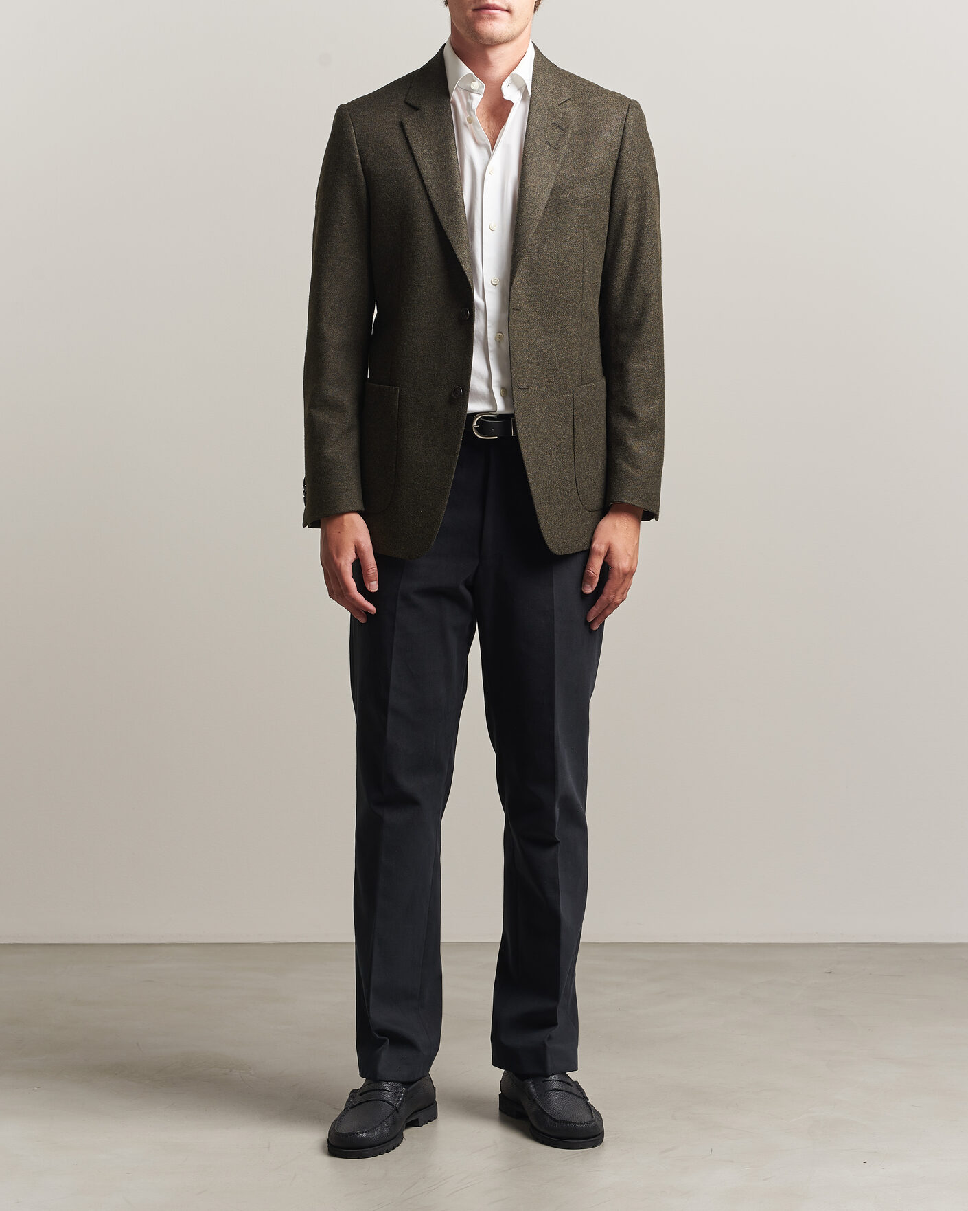 Uomini | Blazers | Tiger of Sweden | Justin Wool Flannel Suit Blazer Muted Canopy