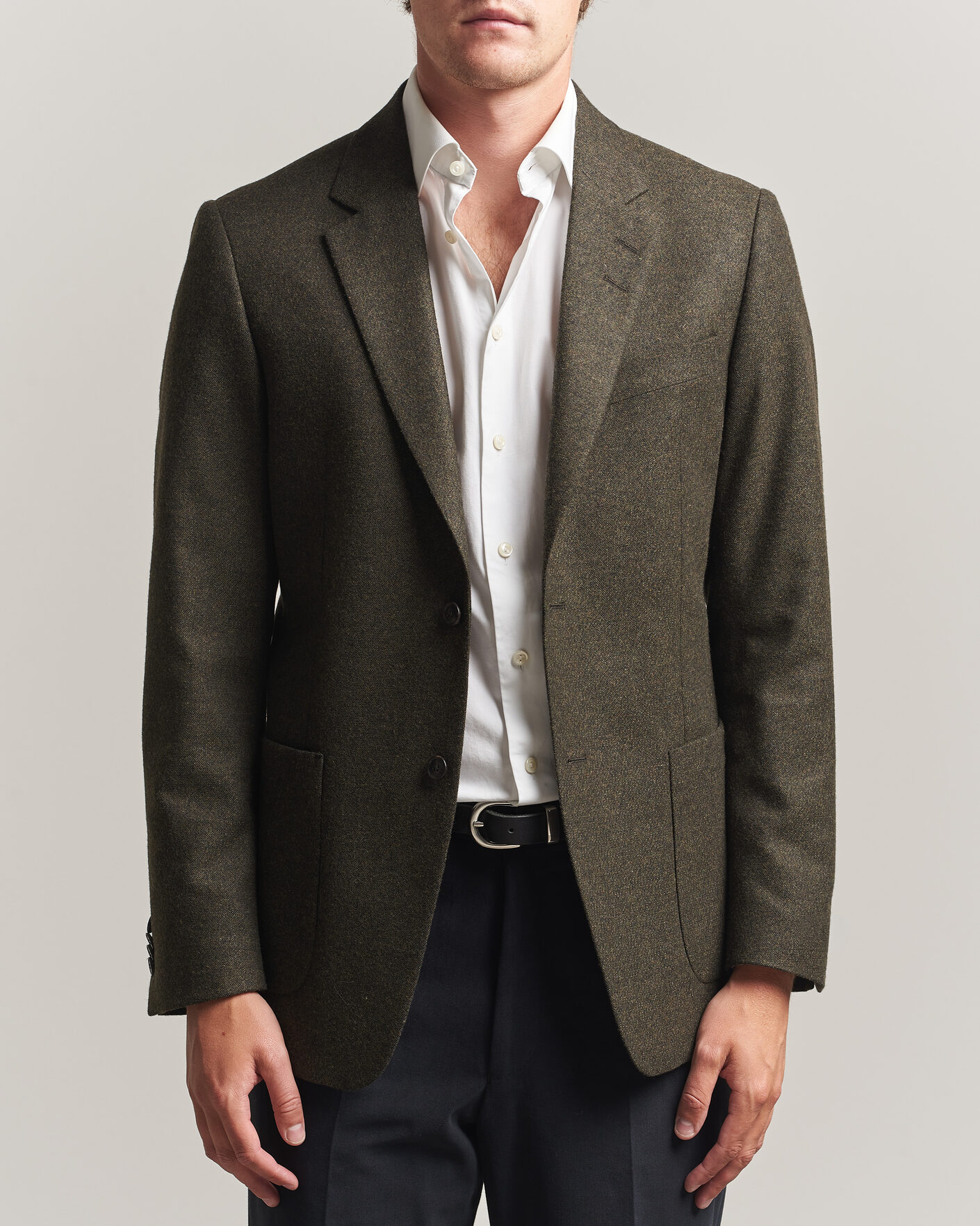 Uomini | Blazers | Tiger of Sweden | Justin Wool Flannel Suit Blazer Muted Canopy