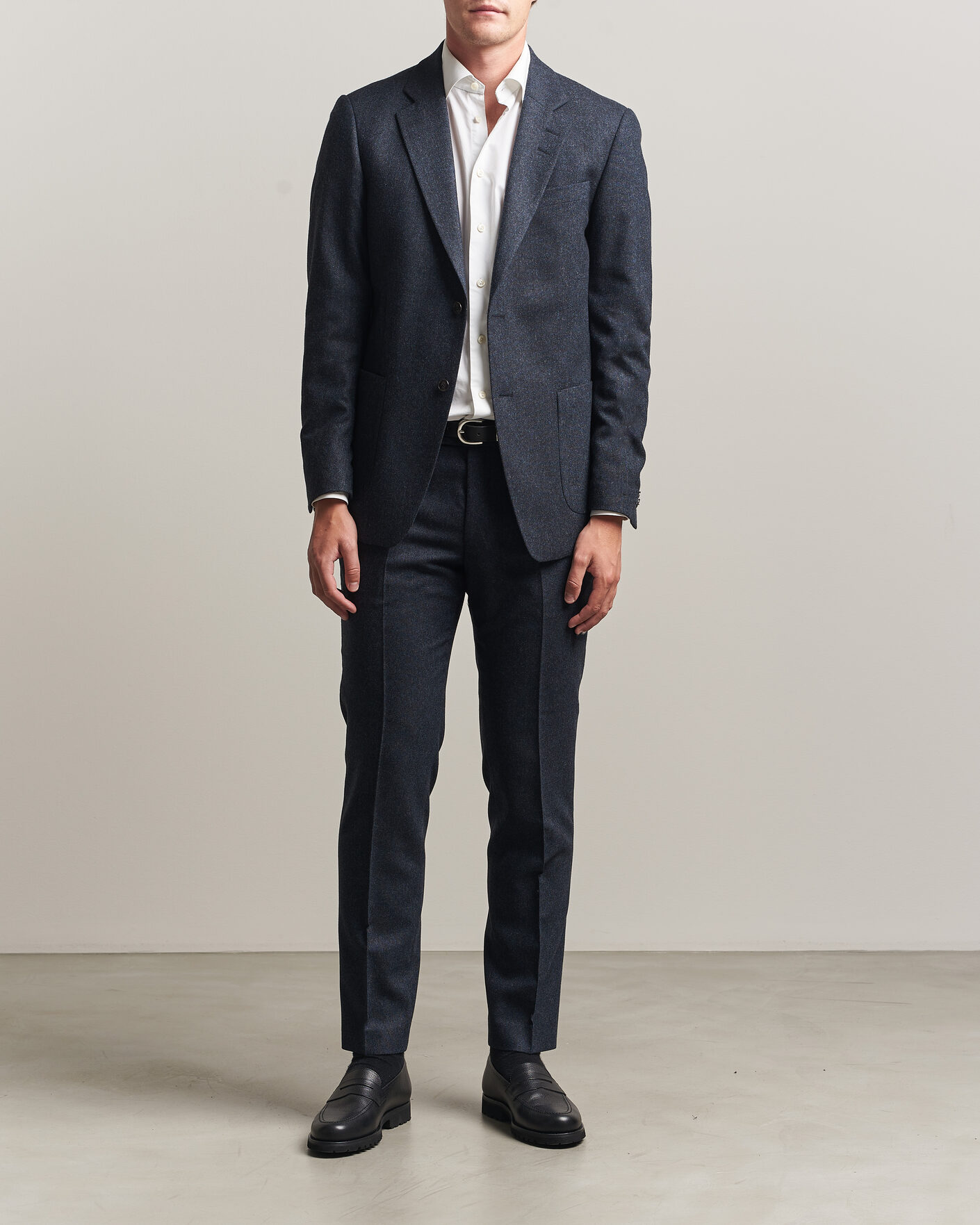Uomini | Blazers | Tiger of Sweden | Justin Wool Flannel Suit Blazer Midnight Blue