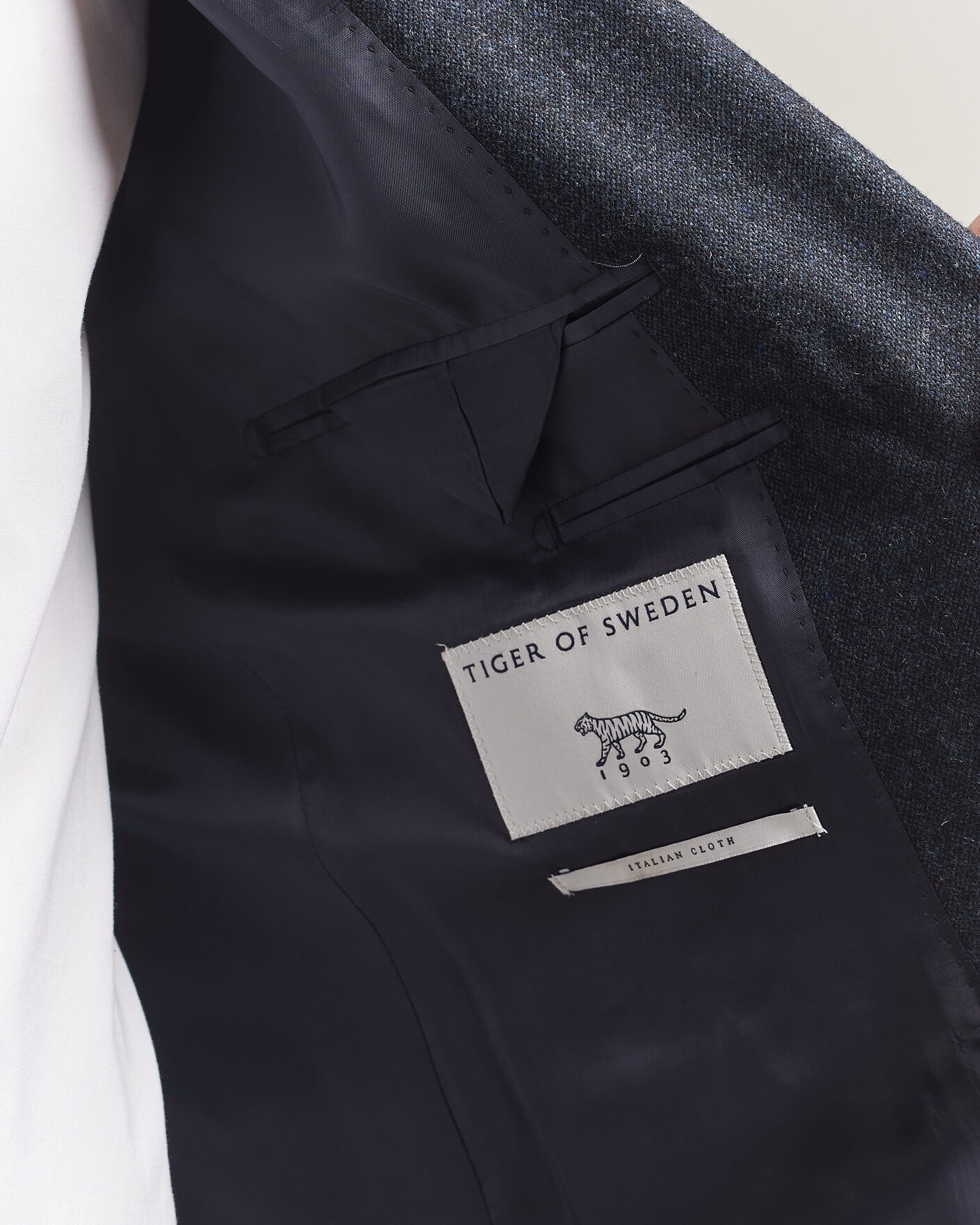 Uomini | Blazers | Tiger of Sweden | Justin Wool Flannel Suit Blazer Midnight Blue