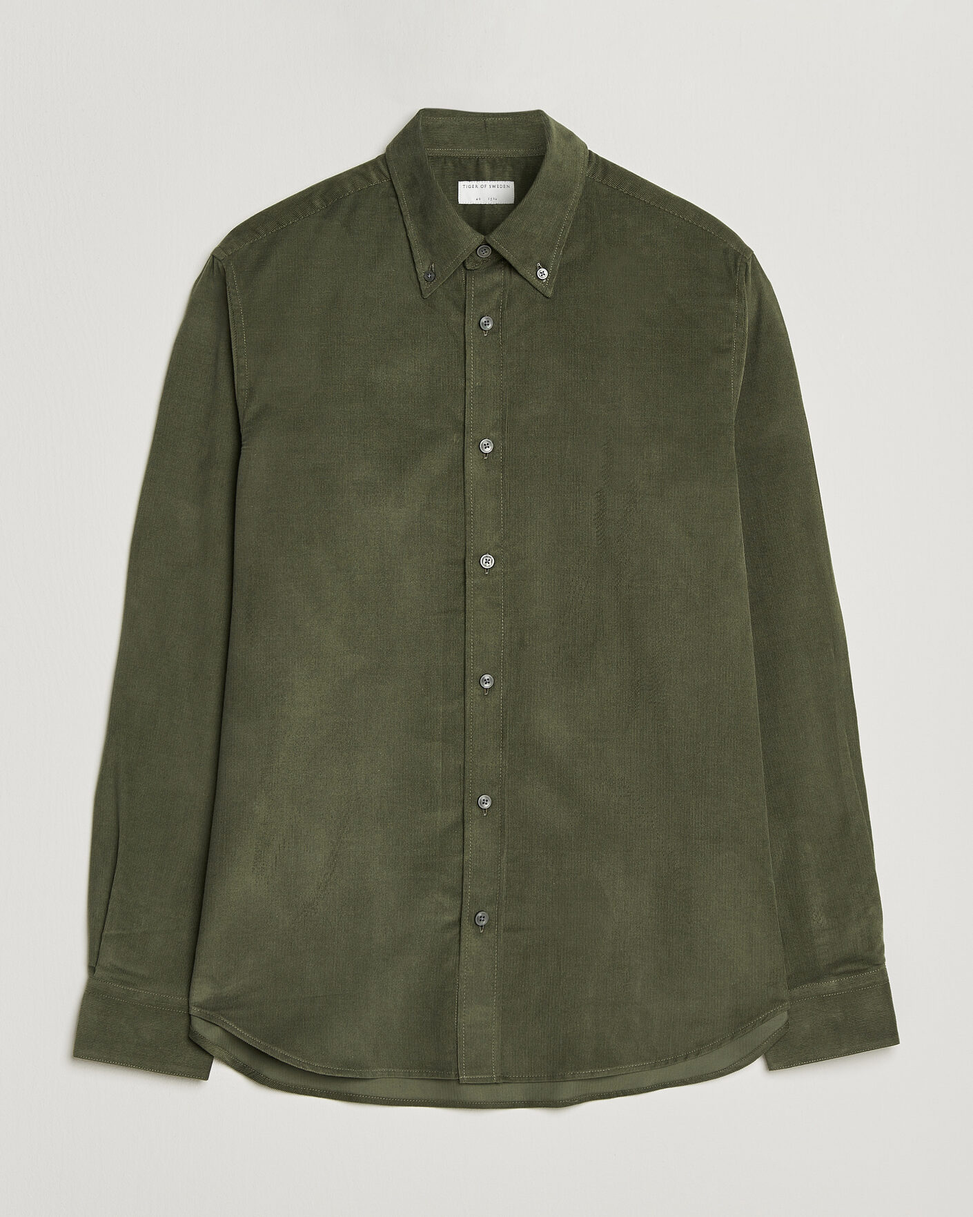 Uomini | Camicie | Tiger of Sweden | Bjorn Corduroy Shirt City Green