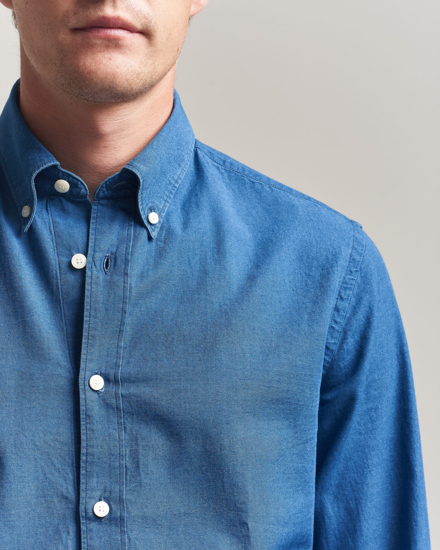 Uomini | Camicie | Tiger of Sweden | Bjorn Denim Shirt Blue