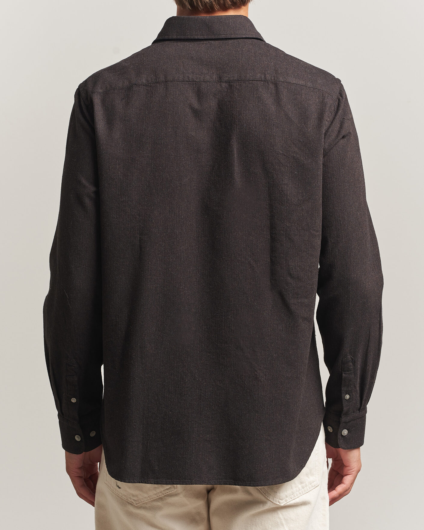 Uomini | Camicie | Tiger of Sweden | Bjorn Brushed Cotton Shirt Espresso