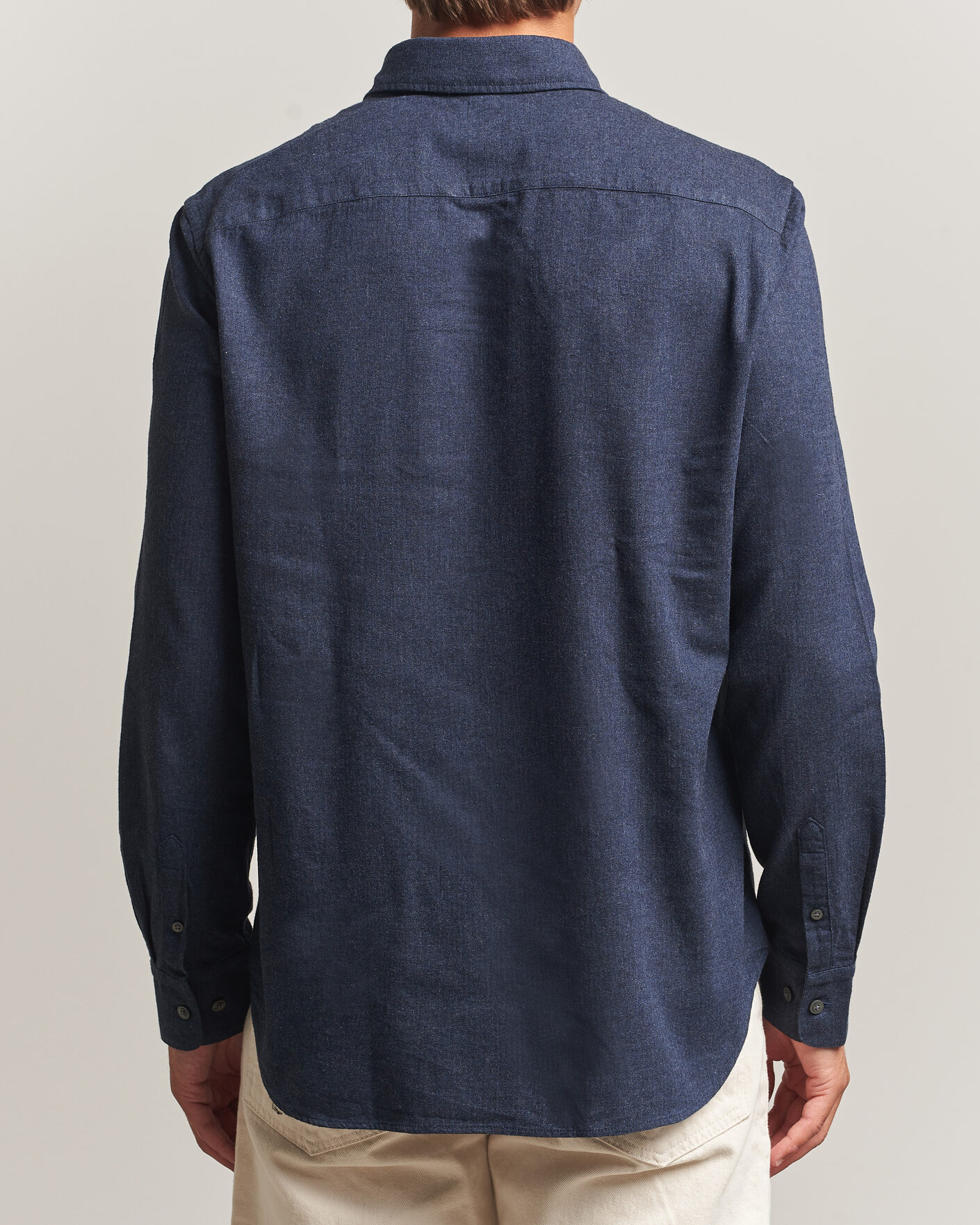 Uomini | Camicie | Tiger of Sweden | Bjorn Brushed Cotton Shirt Steel Blue
