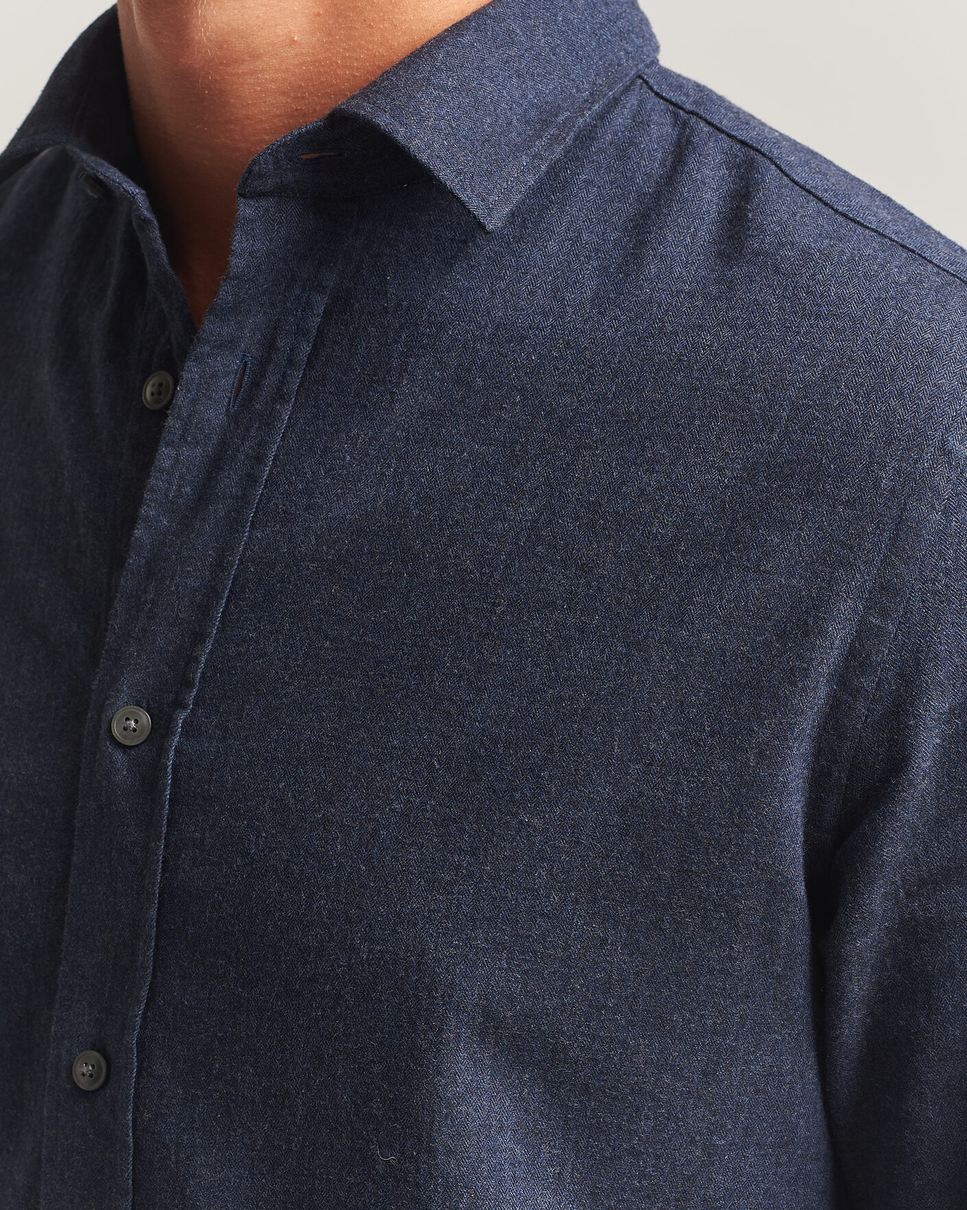 Uomini | Camicie | Tiger of Sweden | Bjorn Brushed Cotton Shirt Steel Blue
