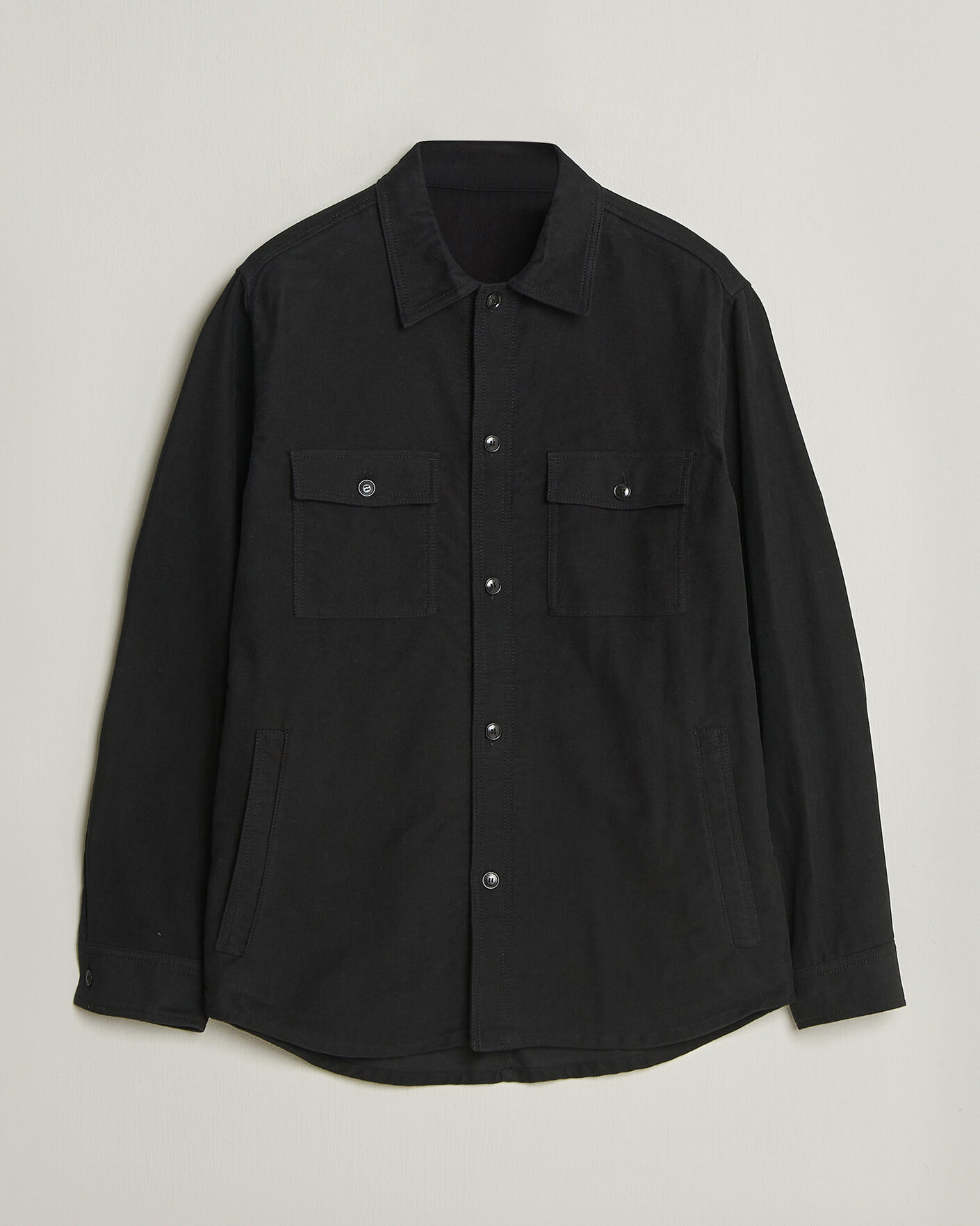 Uomini | Camicie | Tiger of Sweden | Bishop Cotton Overshirt Black