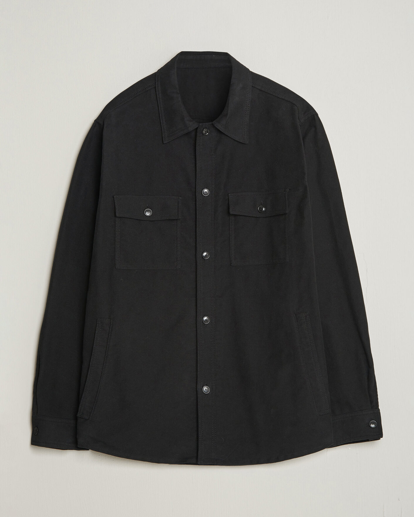 Uomini | Camicie | Tiger of Sweden | Bishop Cotton Overshirt Black