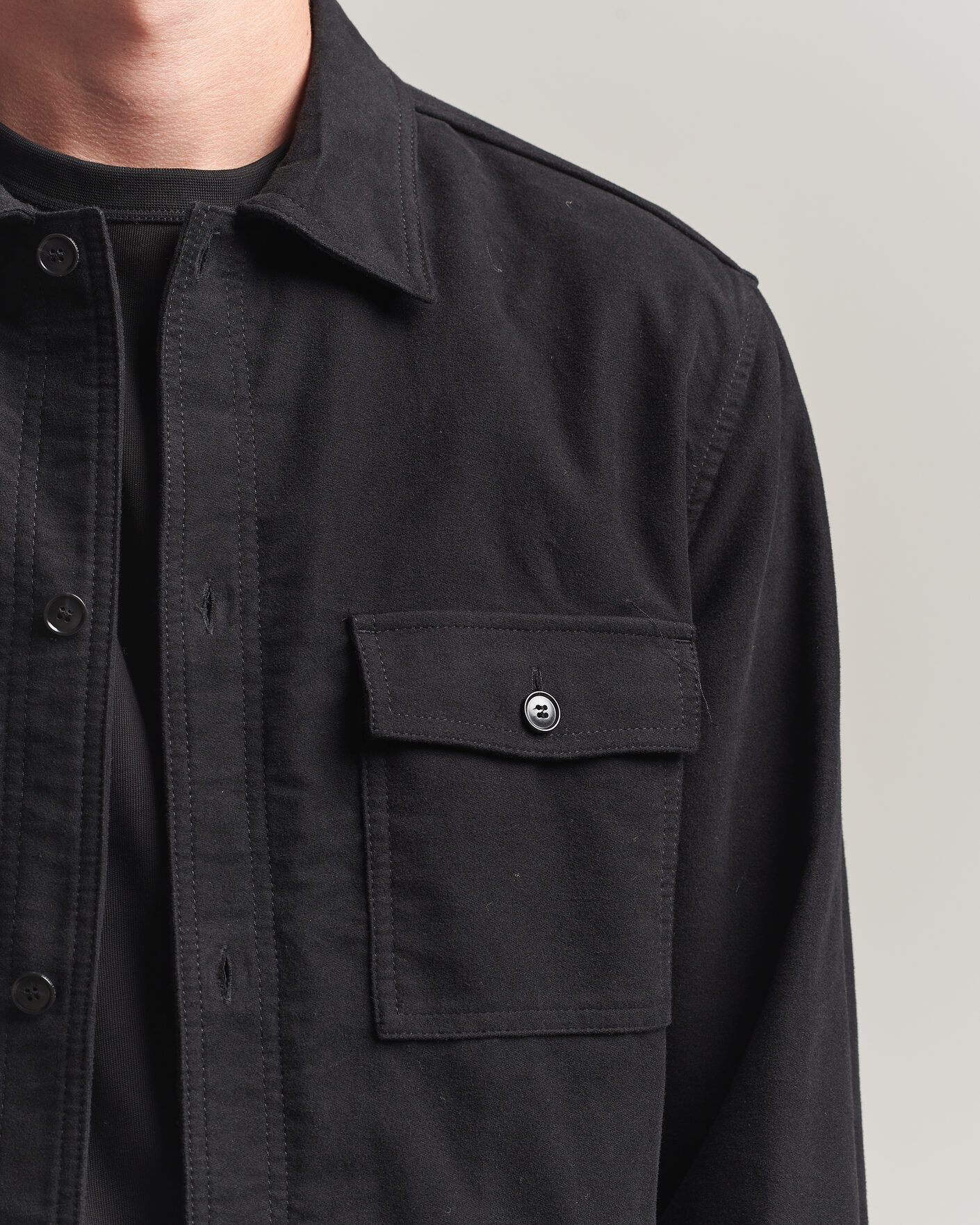 Uomini | Camicie | Tiger of Sweden | Bishop Cotton Overshirt Black