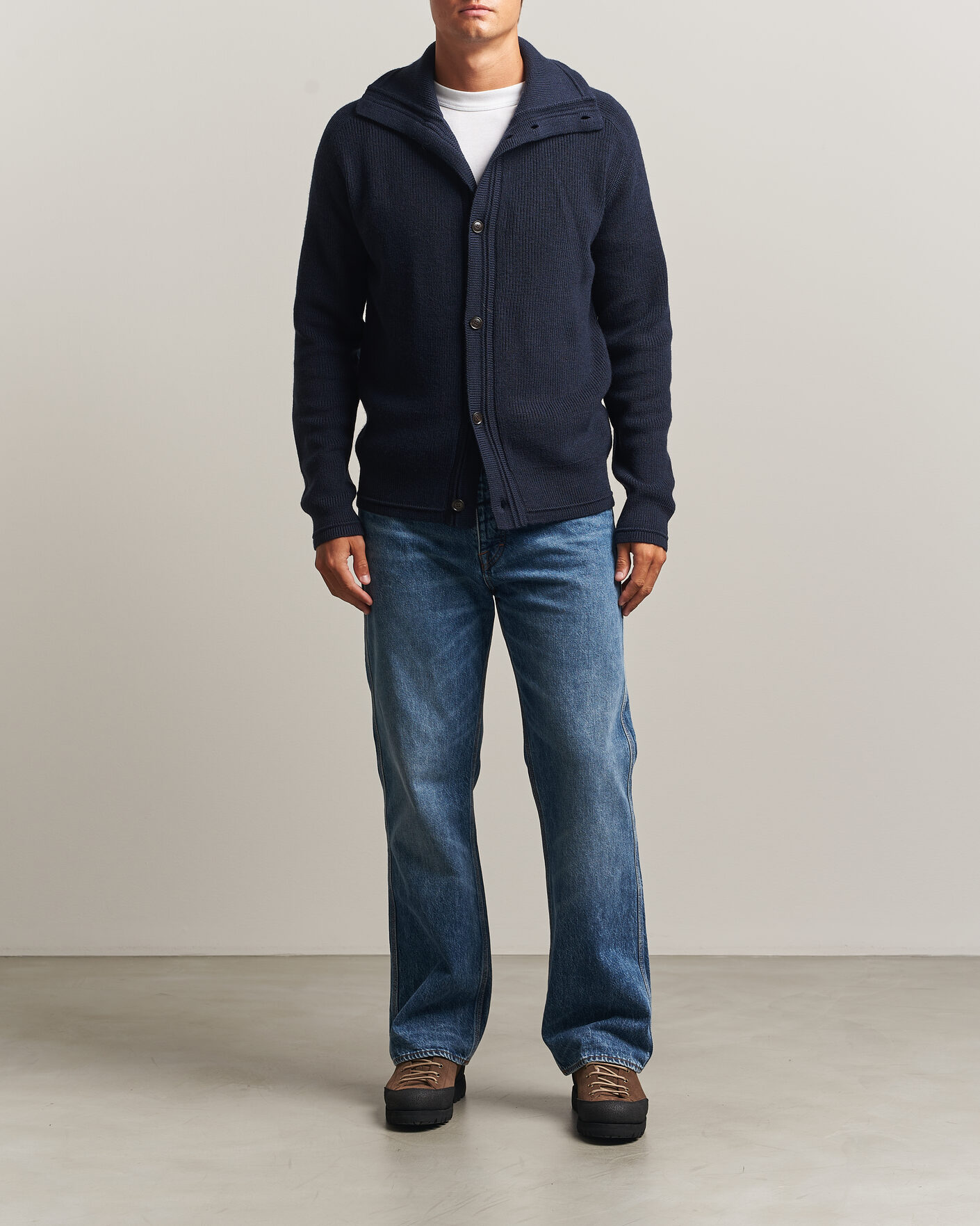 Uomini | Maglieria | Tiger of Sweden | Leander Wool Knitted Cardigan Night Grape