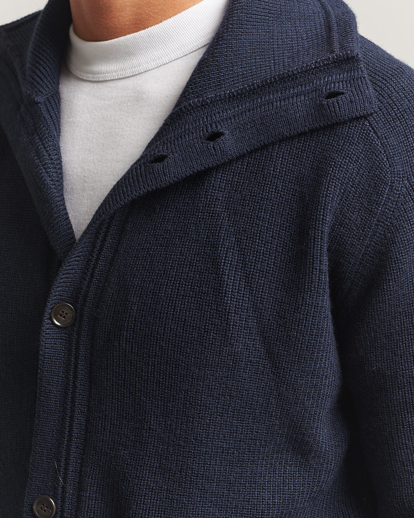 Uomini | Maglieria | Tiger of Sweden | Leander Wool Knitted Cardigan Night Grape