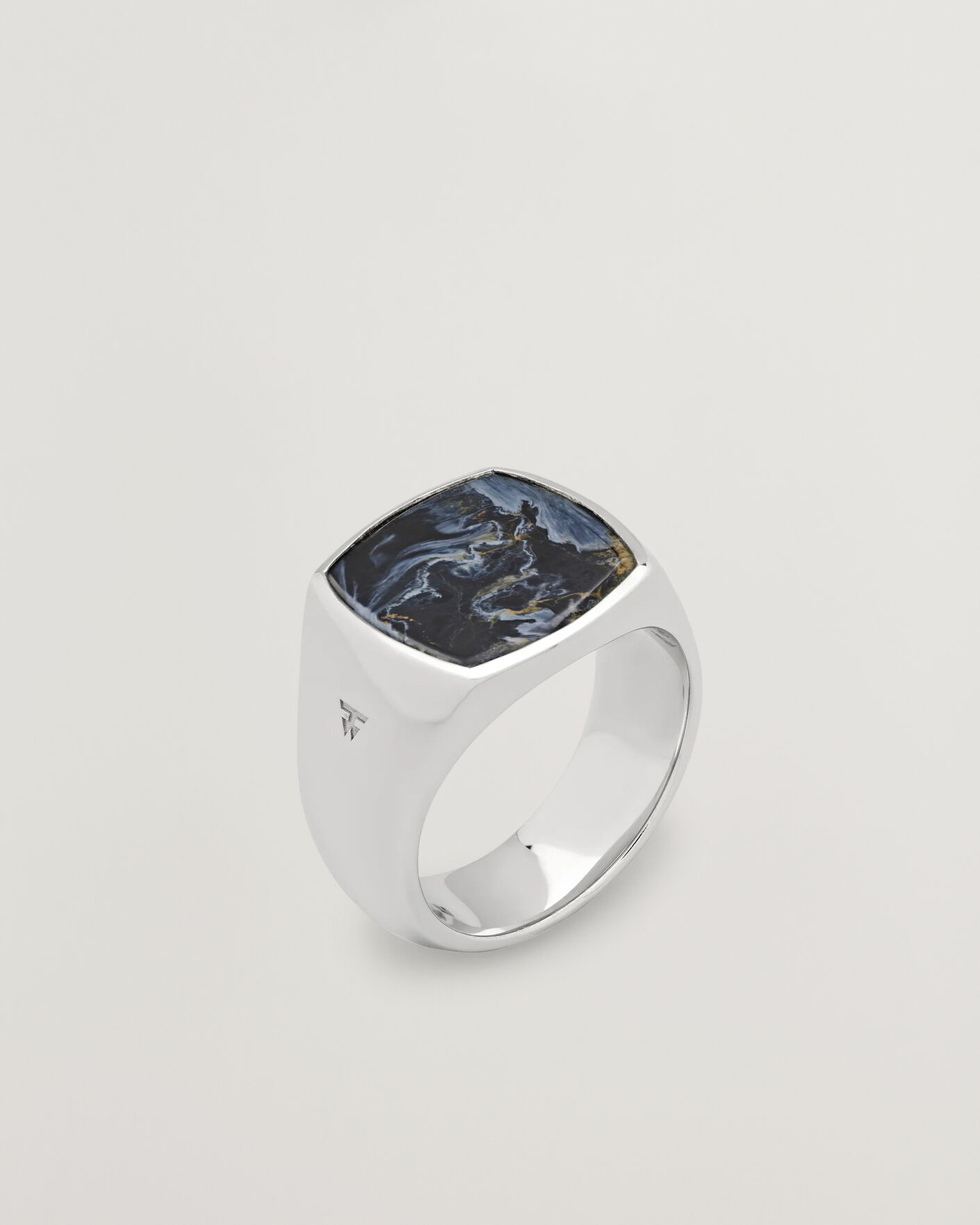 Uomini | Gioielli | Tom Wood | Cushion Pietersite Ring Silver