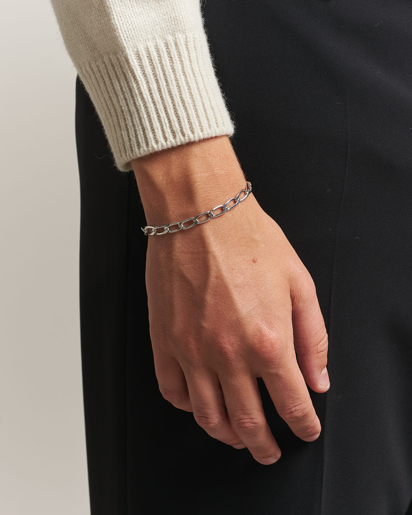 Uomini | Gioielli | Tom Wood | Arlo Large Bracelet Silver