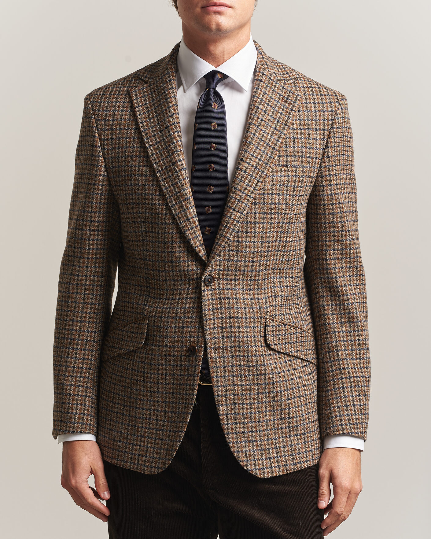 Uomini | Blazers | Walker Slater | Edward Lambswool Puppytooth Blazer Sandstone