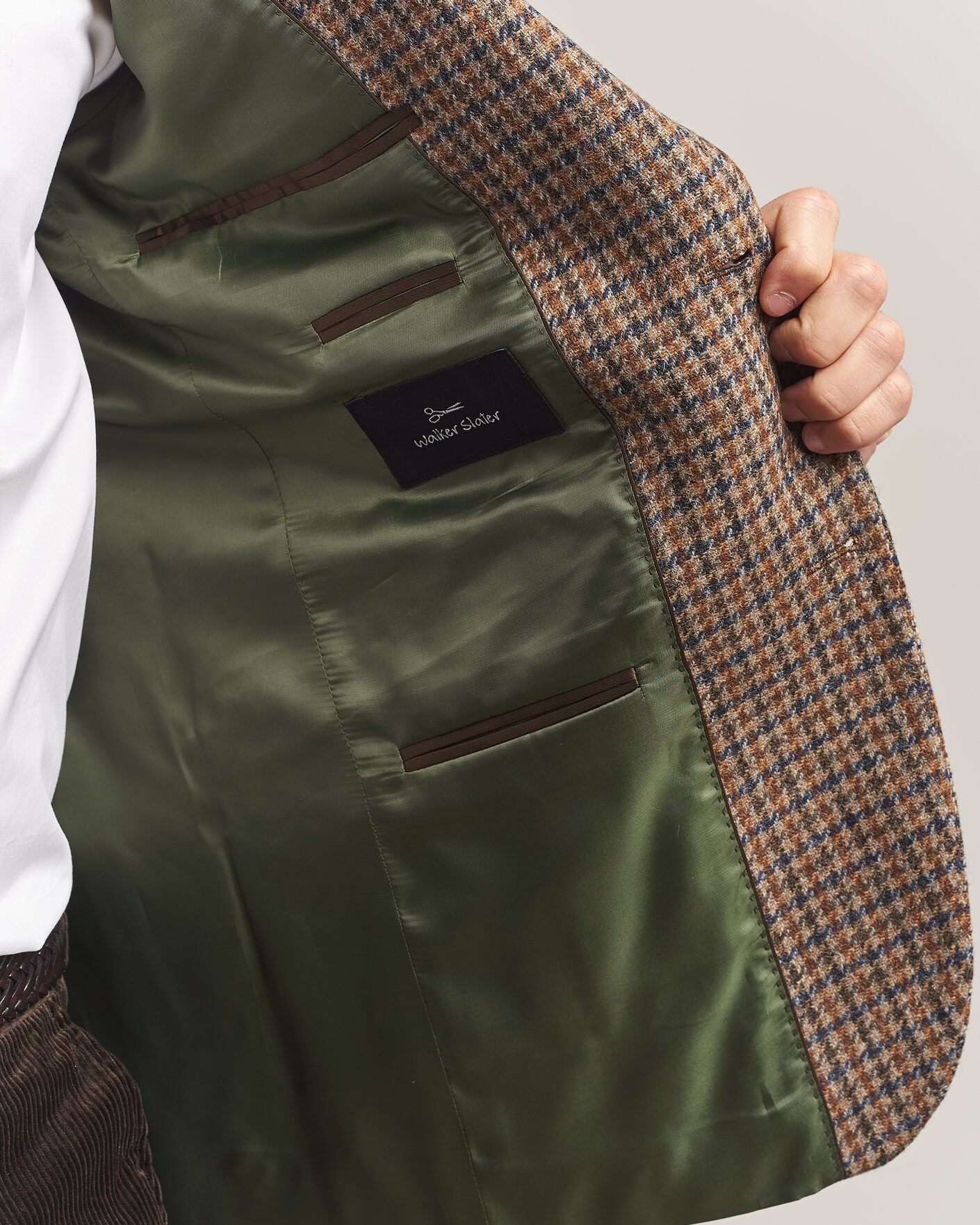 Uomini | Blazers | Walker Slater | Edward Lambswool Puppytooth Blazer Sandstone