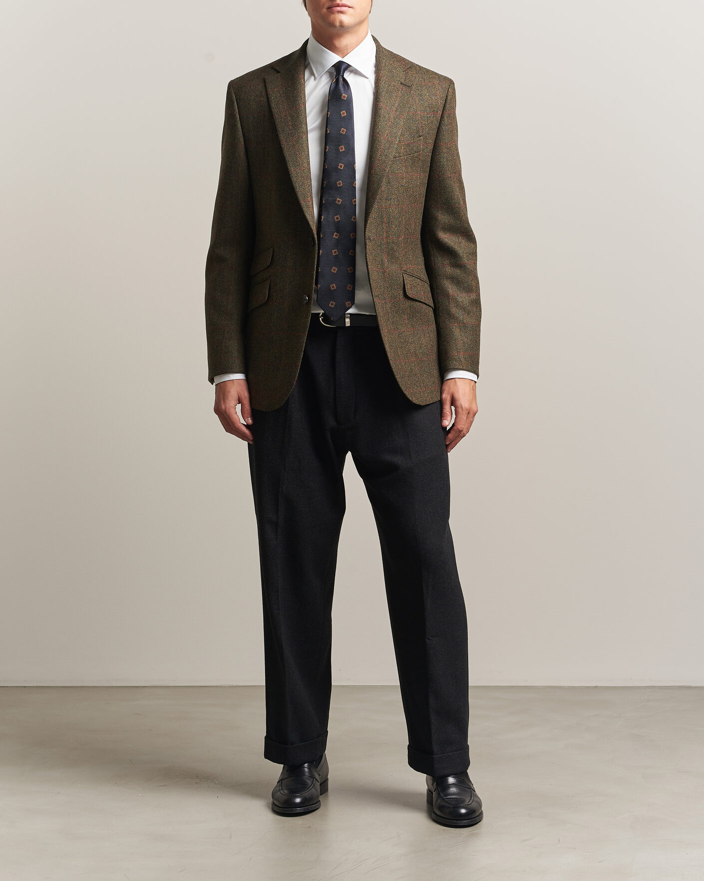 Uomini | Blazers | Walker Slater | Edward Lambswool Windowpane Blazer Green
