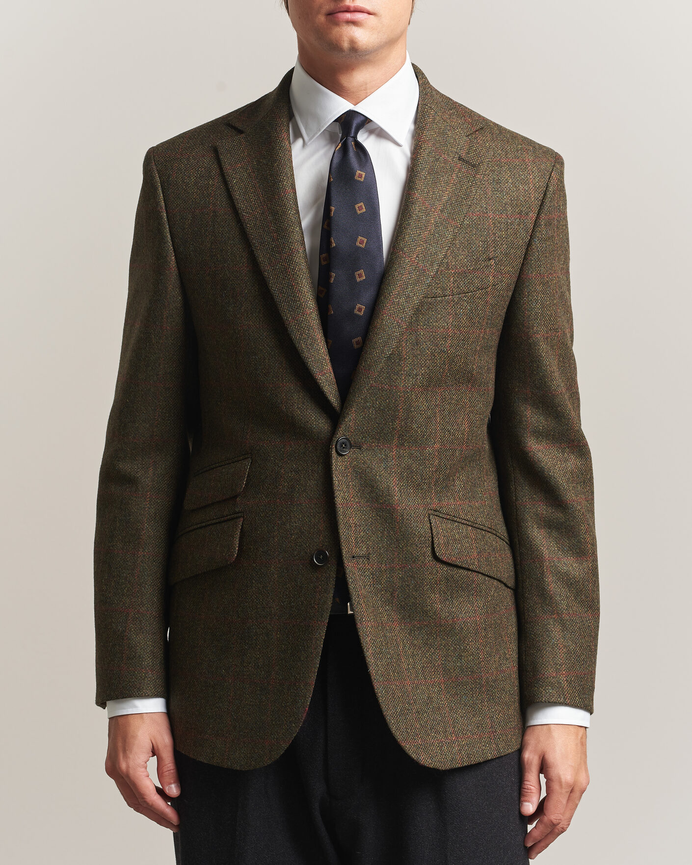 Uomini | Blazers | Walker Slater | Edward Lambswool Windowpane Blazer Green