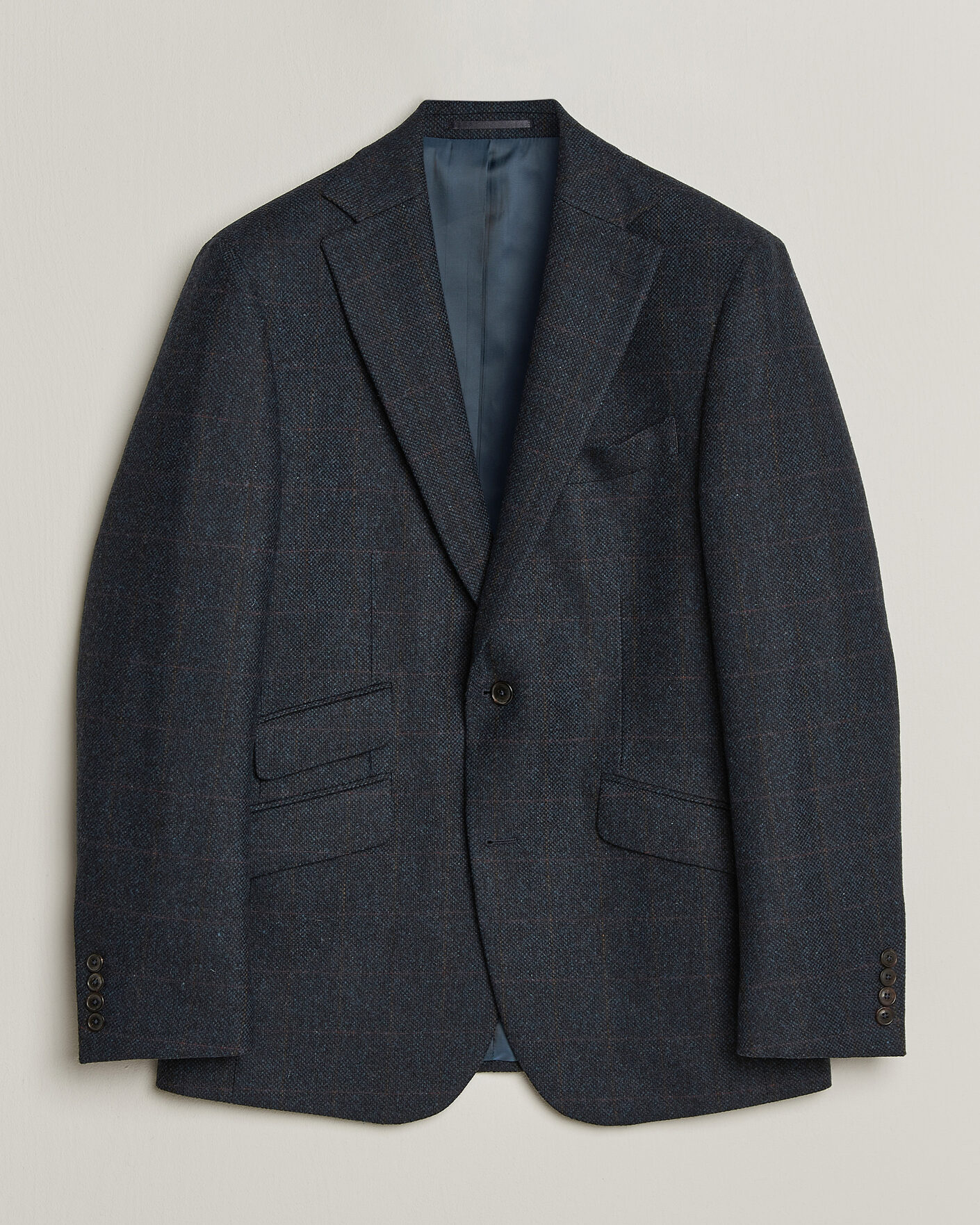 Uomini | Blazers | Walker Slater | Edward Lambswool Windowpane Blazer Navy