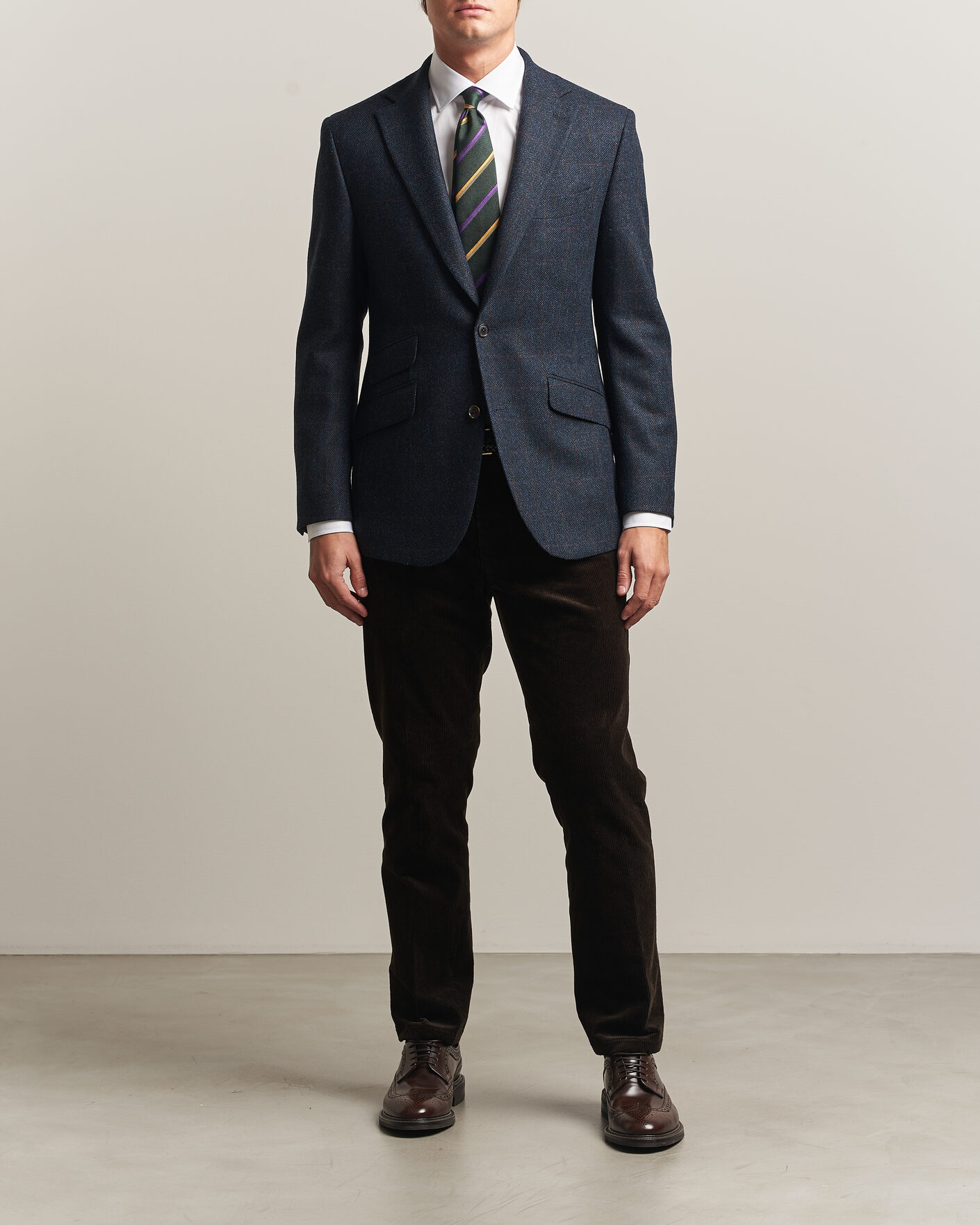 Uomini | Blazers | Walker Slater | Edward Lambswool Windowpane Blazer Navy