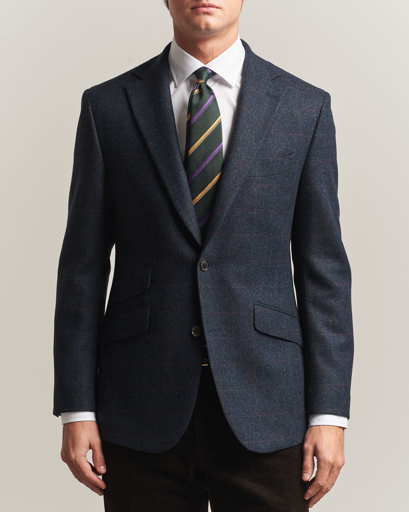 Uomini | Blazers | Walker Slater | Edward Lambswool Windowpane Blazer Navy
