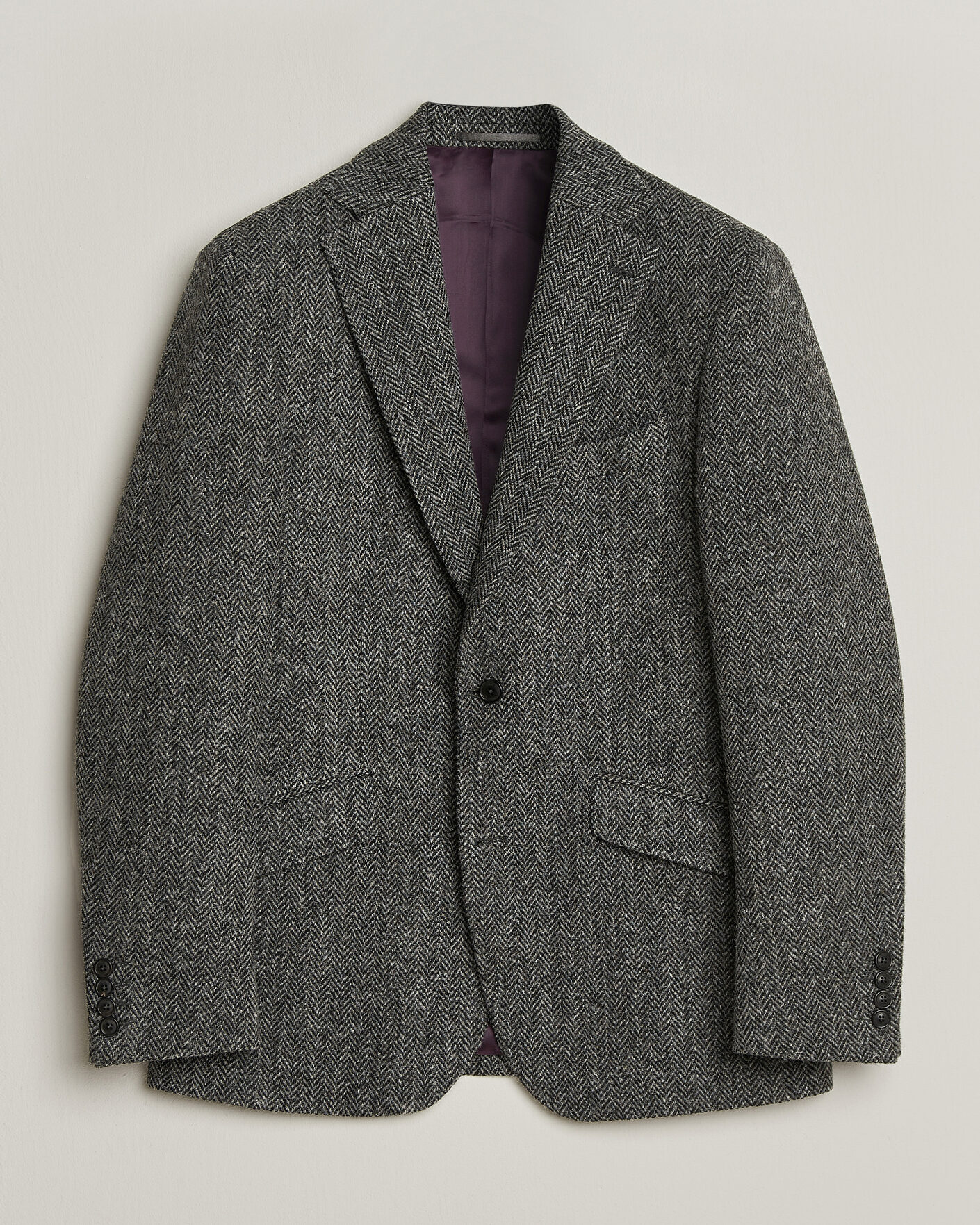 Uomini | Blazers | Walker Slater | Edward Harris Tweed Herringbone Blazer Charcoal