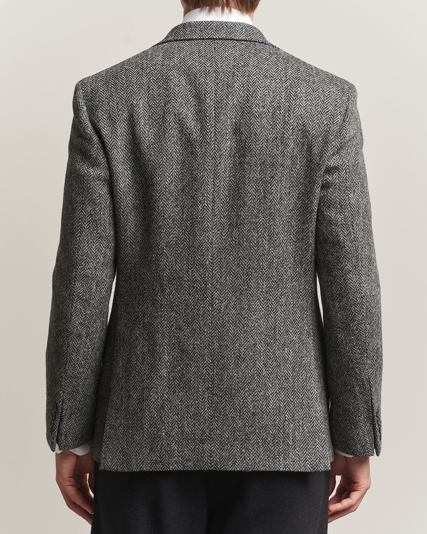 Uomini | Blazers | Walker Slater | Edward Harris Tweed Herringbone Blazer Charcoal