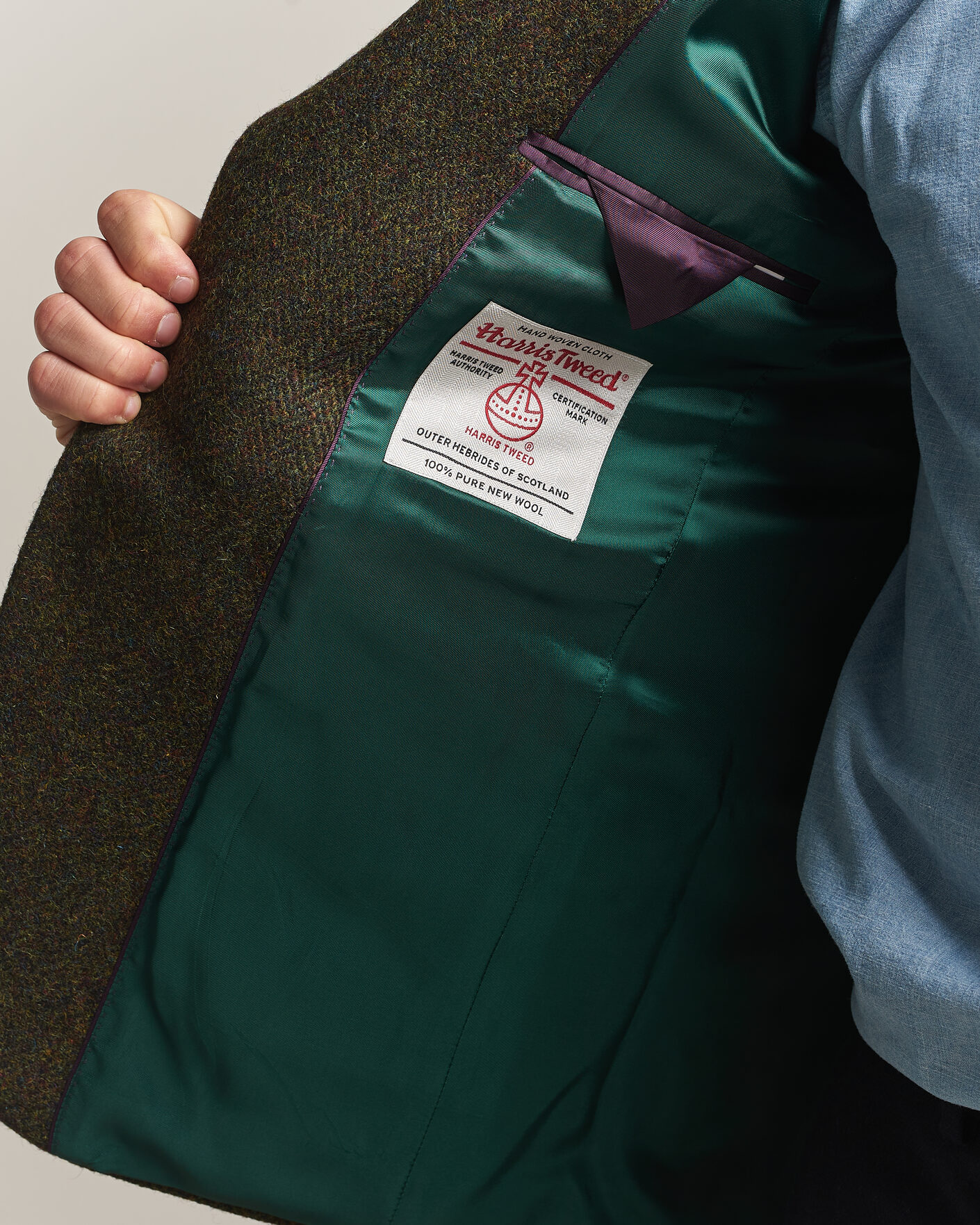 Uomini | Blazers | Walker Slater | Edward Harris Tweed Herringbone Blazer Green