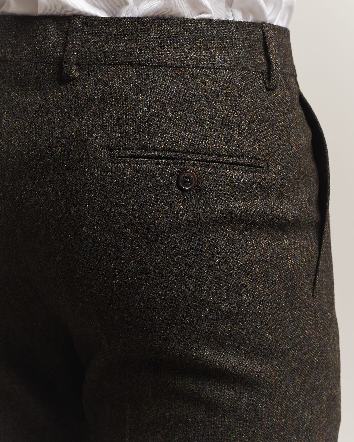 Uomini | Pantaloni | Walker Slater | Edward Shetland Wool Donegal Trousers Brown