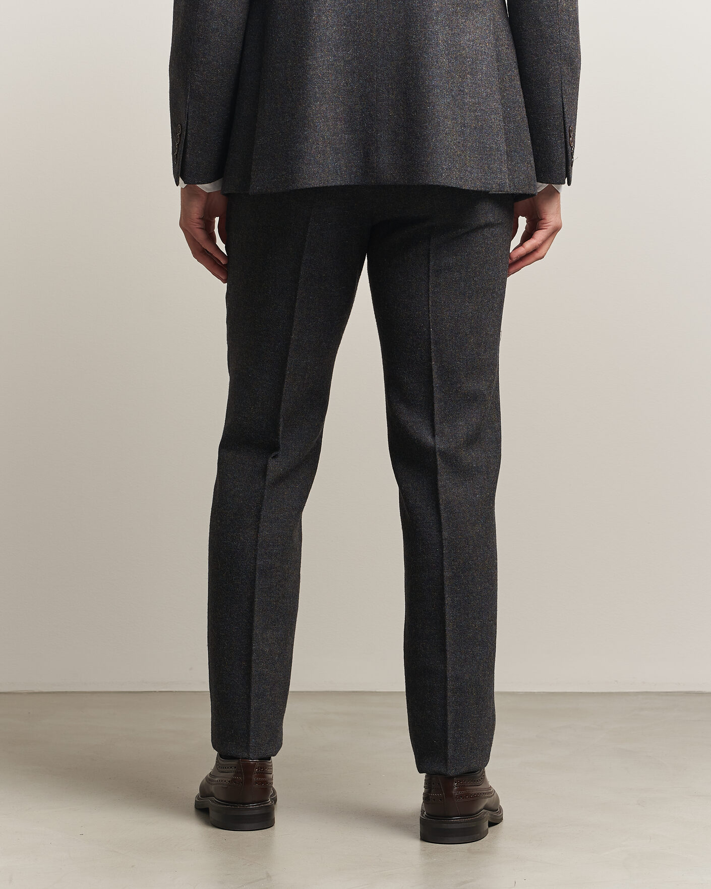 Uomini | Pantaloni | Walker Slater | Edward Shetland Wool Donegal Trousers Navy