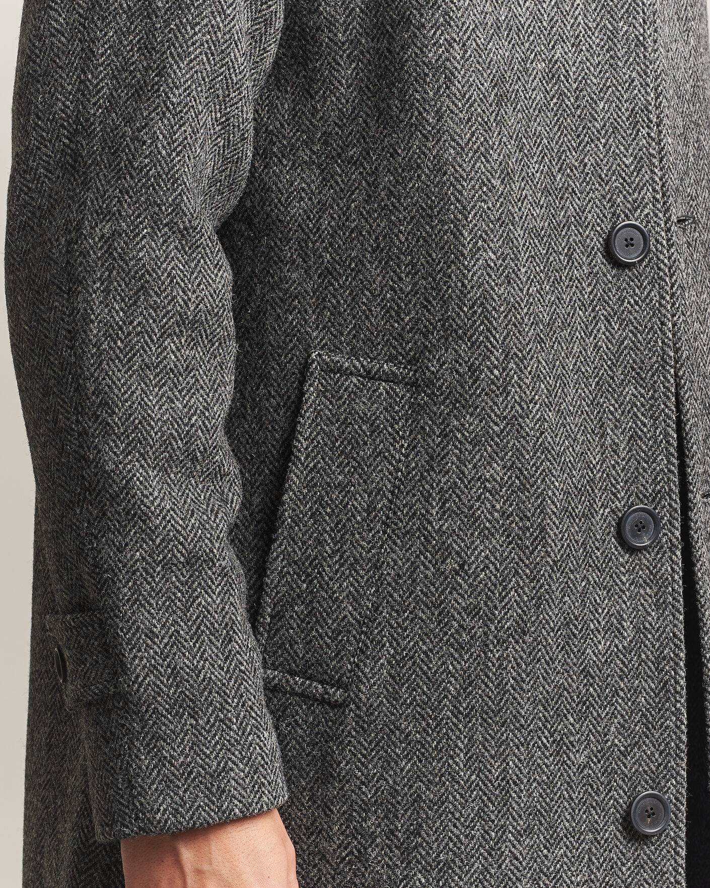 Uomini | Giacche | Walker Slater | Sherlock Harris Tweed Herringbone Coat Charcoal