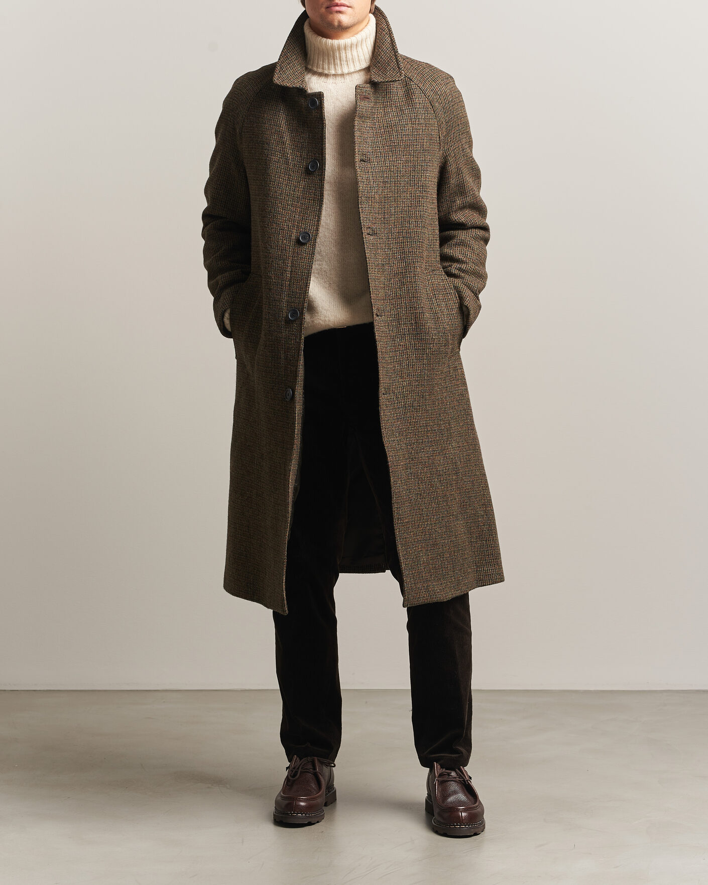 Uomini | Giacche | Walker Slater | Sherlock Harris Tweed Microcheck Coat Amber Brown