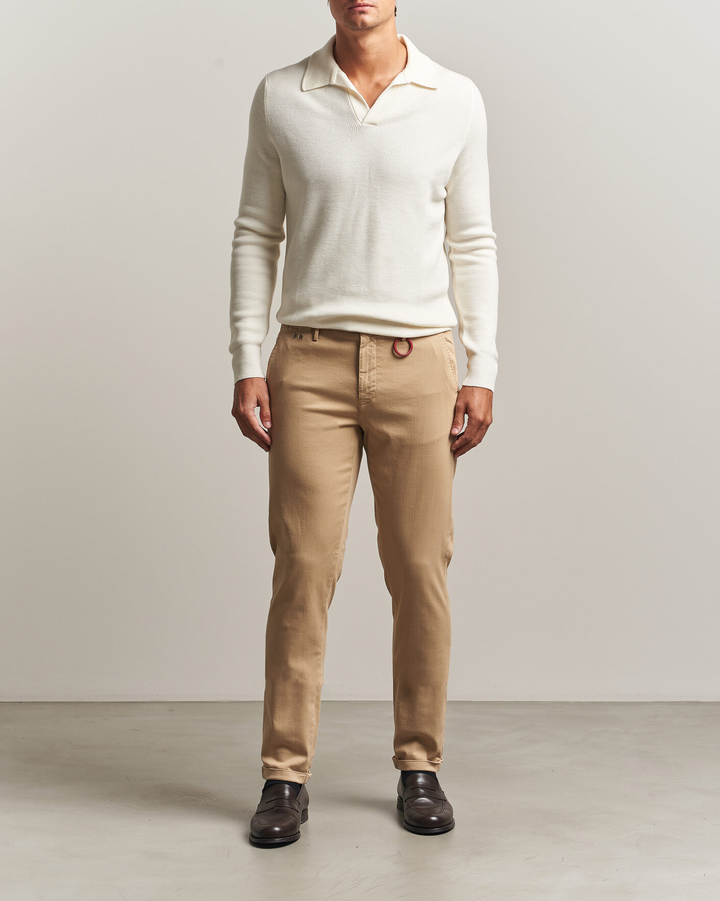 Uomini | Pantaloni | Tramarossa | Luis Superstrech Cotton Chino Beige