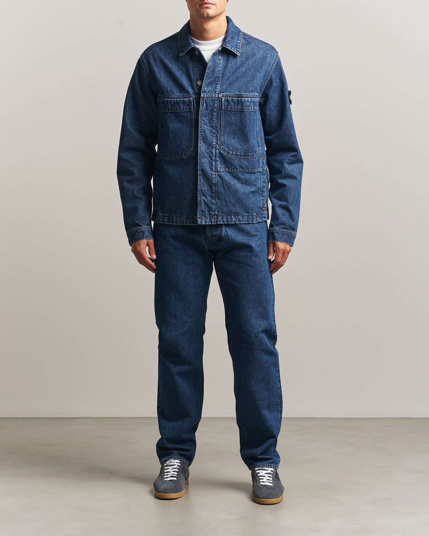 Uomini | Jeans | Stone Island | Regular Straight Fit Indigo Jeans Blue Medium Wash