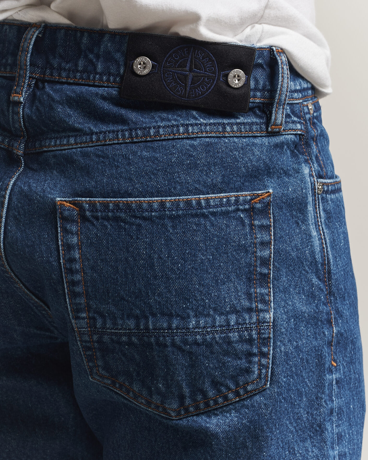 Uomini | Jeans | Stone Island | Regular Straight Fit Indigo Jeans Blue Medium Wash