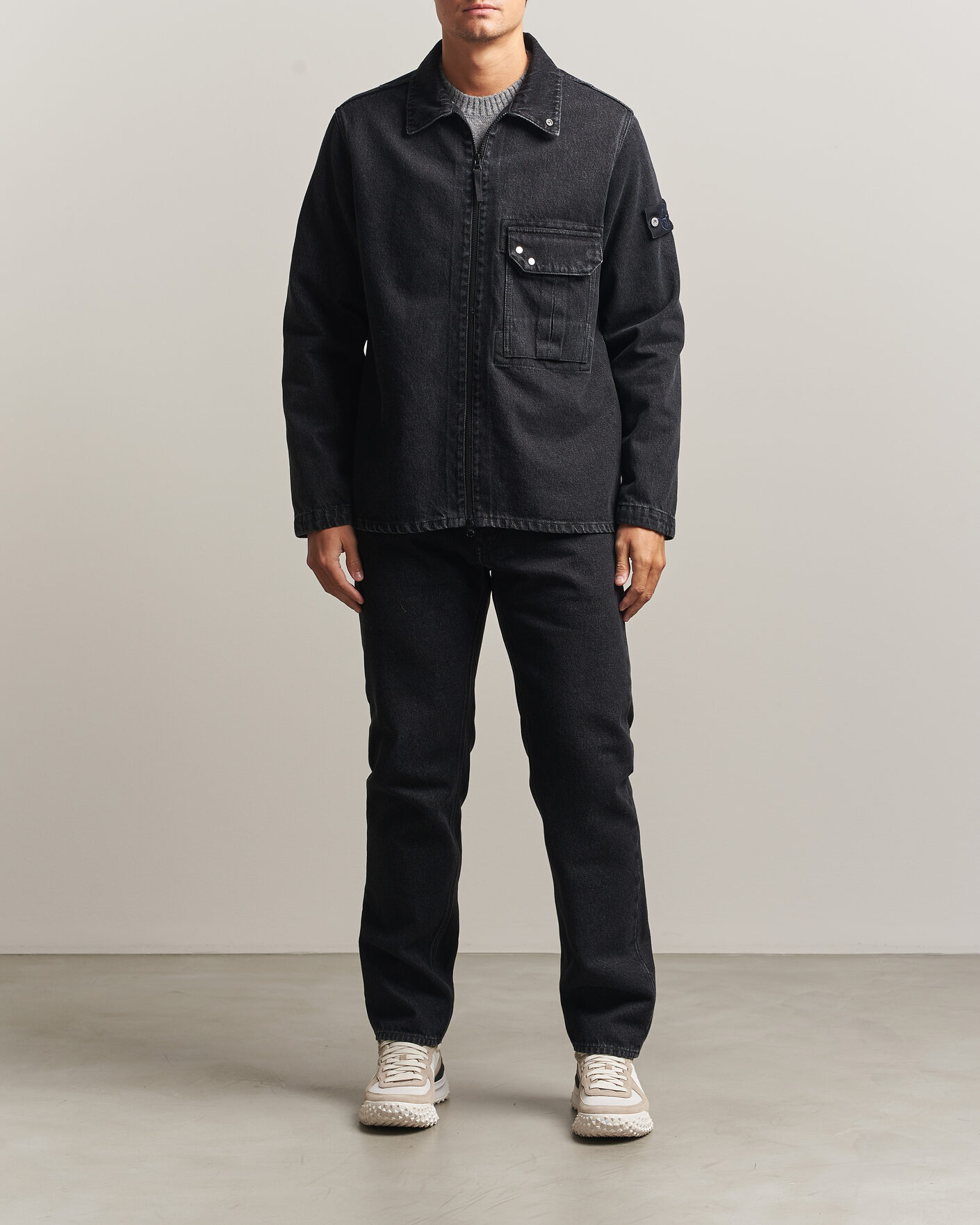 Uomini | Jeans | Stone Island | Regular Straight Fit Jeans Black Medium Wash