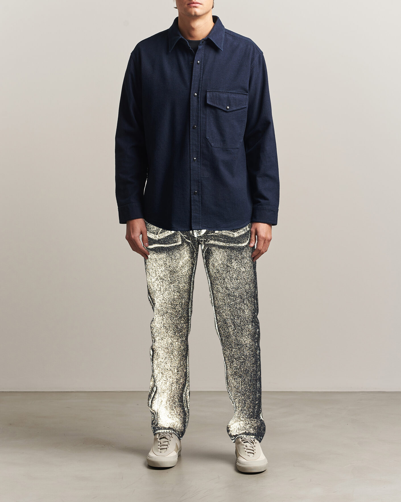 Uomini | Jeans | Stone Island | Hand Sprayed Reflective Bull Denim Jeans Slate Blue
