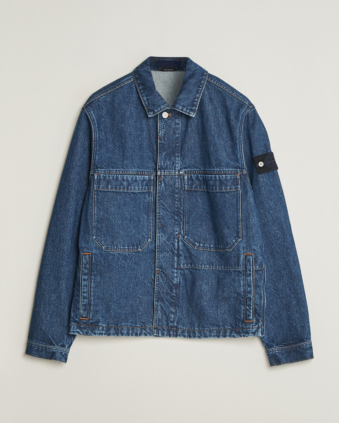 Uomini | Giacche | Stone Island | Indigo Denim Coach Jacket Blue Medium Wash