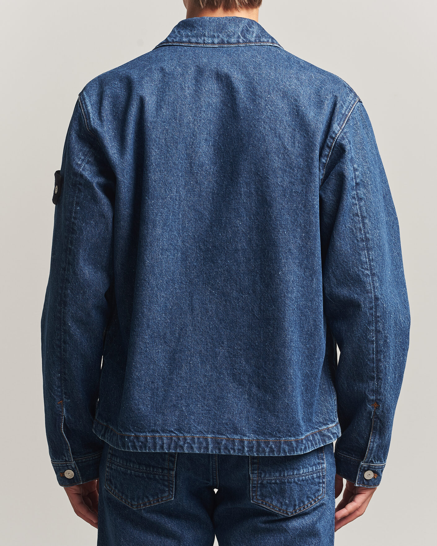 Uomini | Giacche | Stone Island | Indigo Denim Coach Jacket Blue Medium Wash